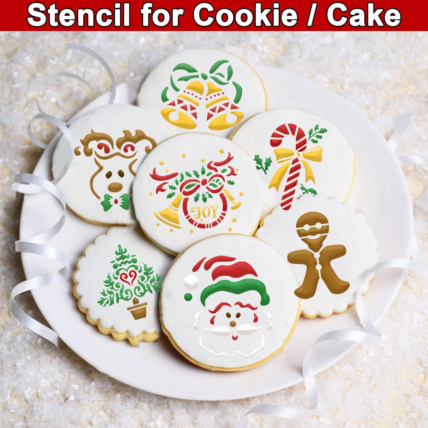 30Pcs Christmas Cookie Decorations, Christmas Cookie Stencils For Royal Icing, Christmas Cookie Decorating Kit Supplies Christma