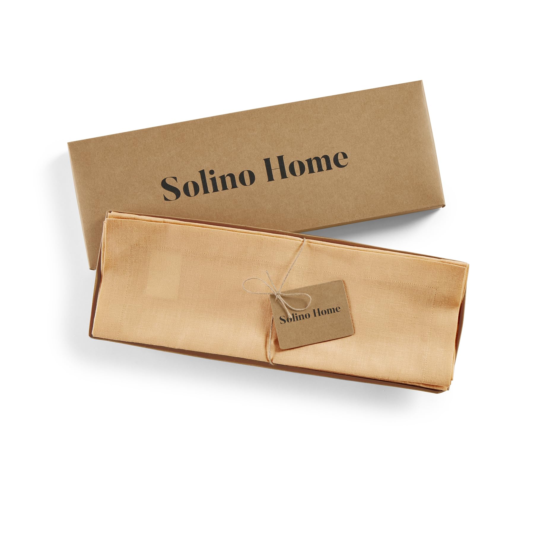Solino Home Linen Placemats 19'' L X 14'' W Inch - 100% Pure Linen Peach Cloth Placemats Set Of 4 - Fete, Washable Fabric Place