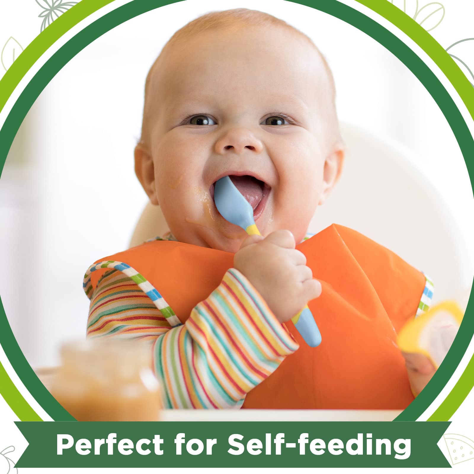 Toddler Utensils Baby Spoons and Forks Set with Case Bendable Self Feeding Training Flatware Silicone Spoon Fork for Kids Babies