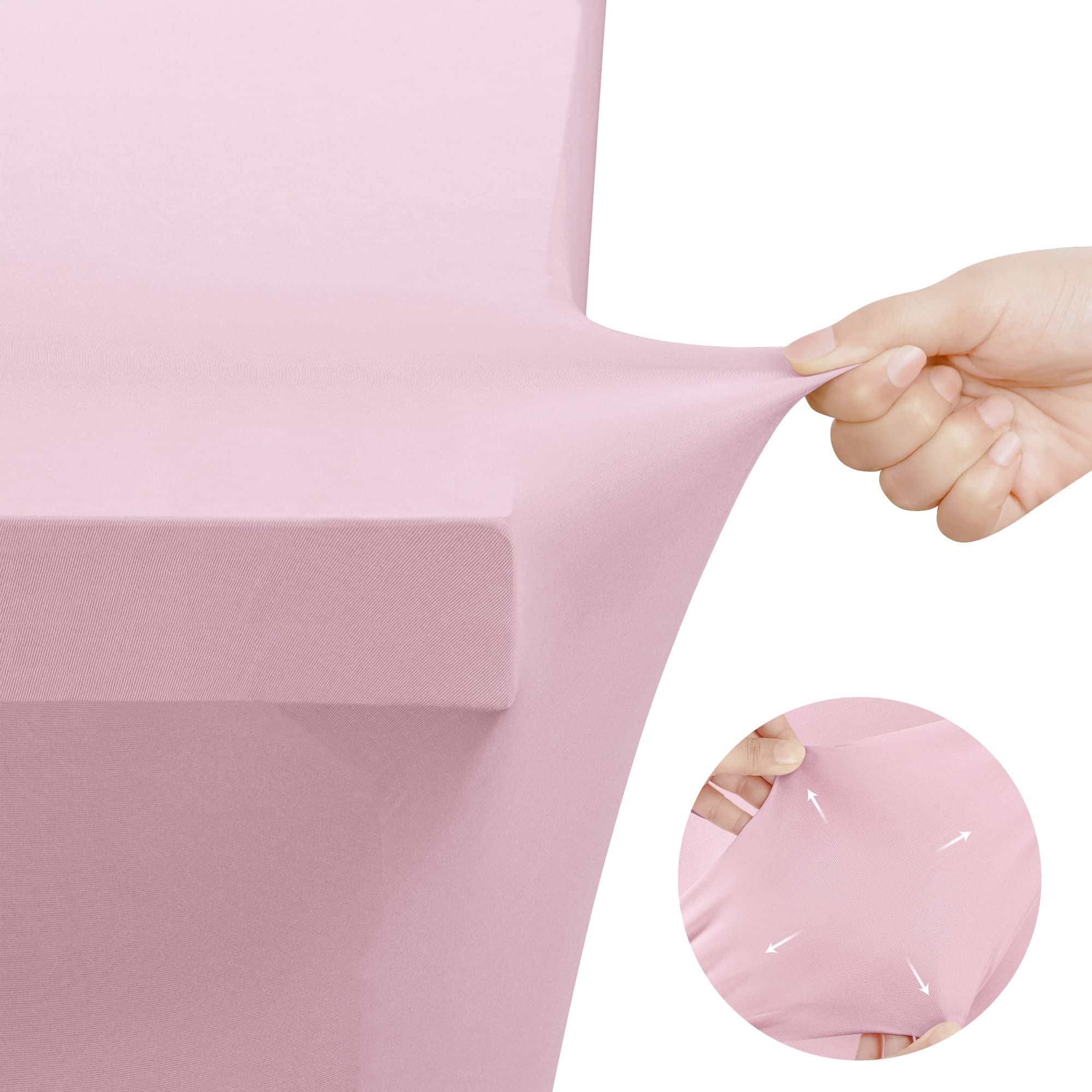 Utopia Kitchen Spandex Tablecloth 2 Pack [6FT  Pink] Tight  Fitted  Washable and Wrinkle Resistant Stretch Rectangular Patio Table Cover for Event  Wedding  Banquet & Parties [72Lx30Wx30H Inch]