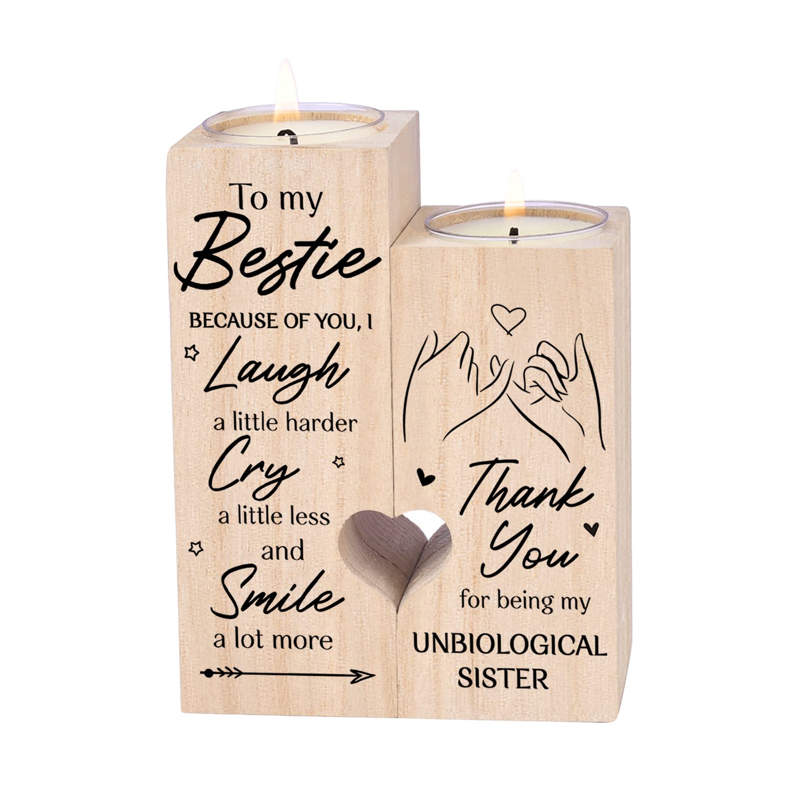 Double-Sided Printing - to My Bestie Because of You I Laugh a Little Harder Thank You for Being My Unbiological Sisters Personal
