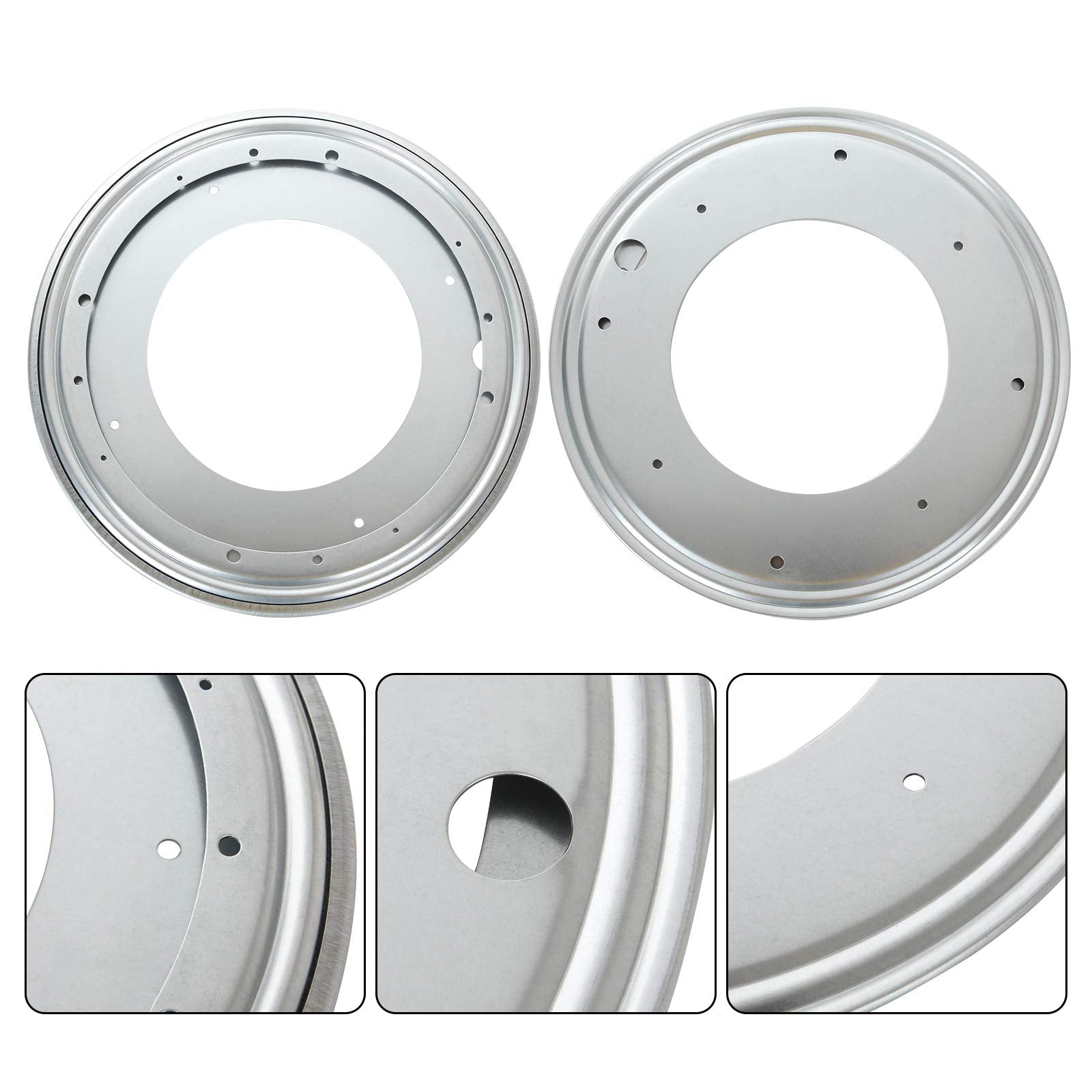 2Pack 12Inch Lazy Susan Hardware, 5/16    Thick Turntable Bearings, 1000Lbs Rotating Bearing Plate Heavy Duty For Rotating Table