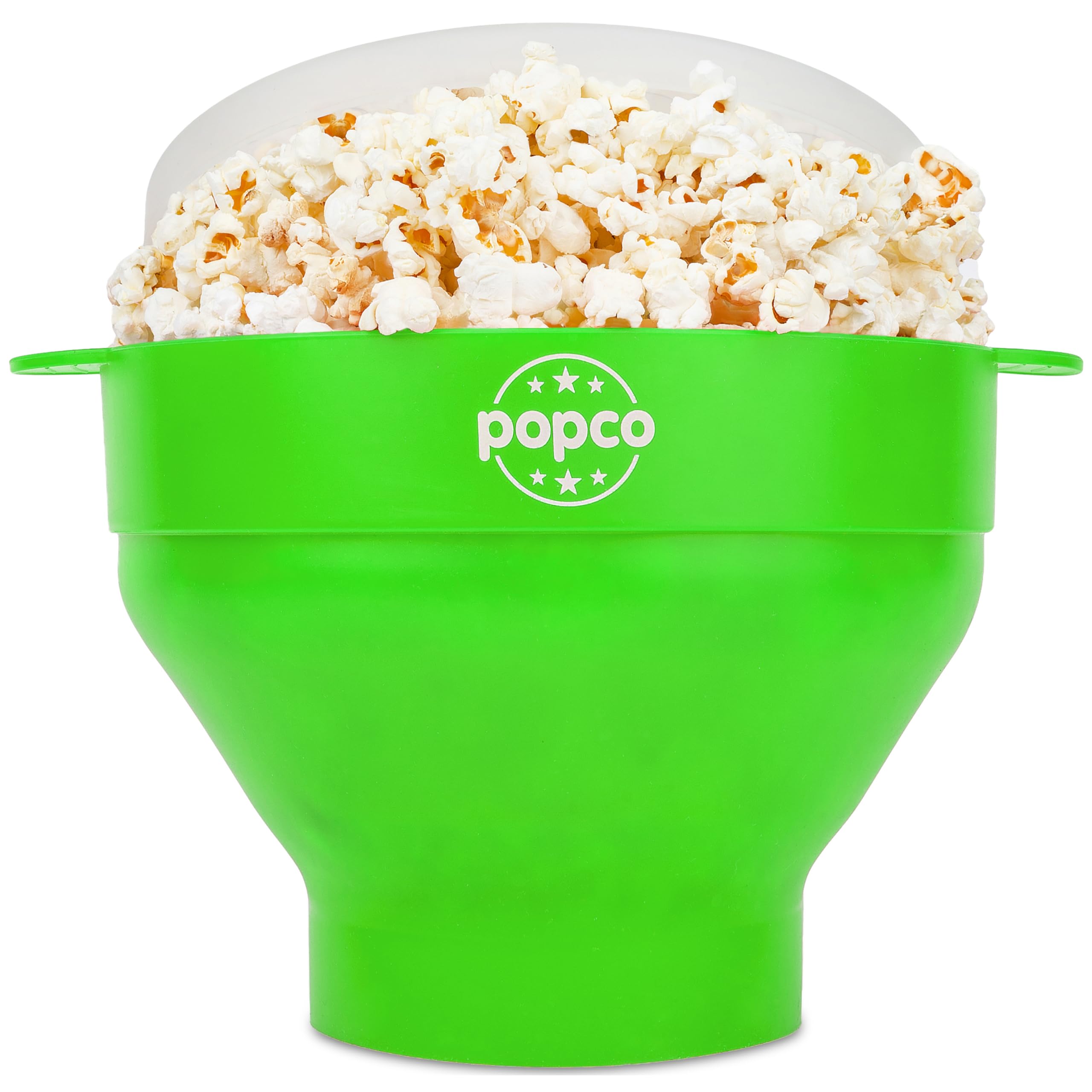 POPCO Silicone Popcorn Popper - Collapsible Microwave Popcorn Maker - Air Popper Pop Corn Bowl with Handles and Lid - Dishwasher