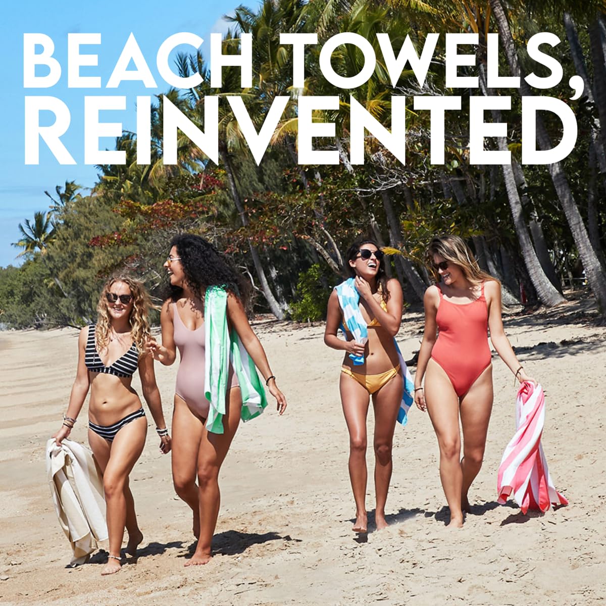 Dock & Bay Beach Towel - Quick Dry  Sand Free - compact  Lightweight - 100% Recycled - Includes Bag - cabana Light - Tulum Blue - Large (160x90cm  63x35)