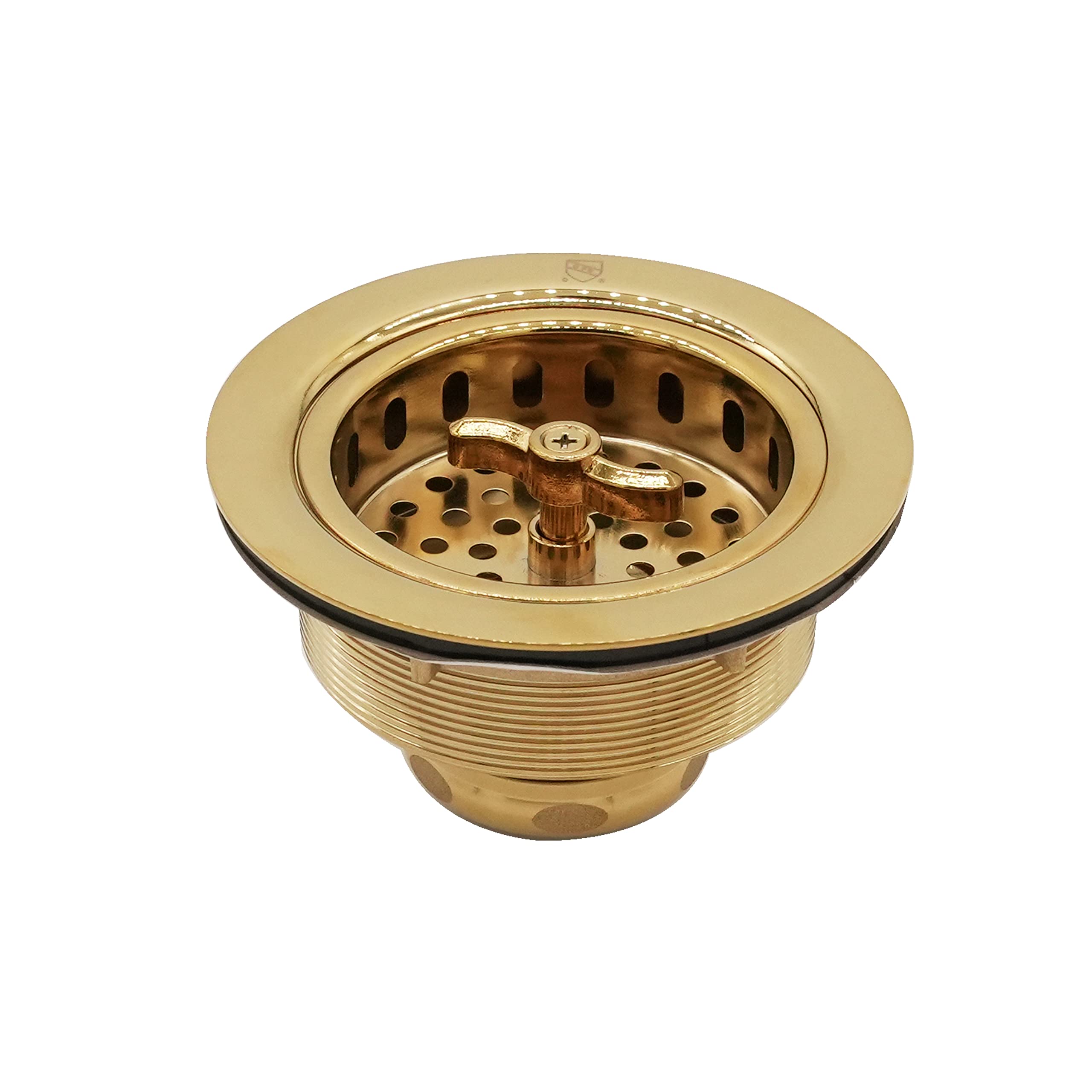 Westbrass Co2195-01 Combo Pack 3-1/2'' Wing Nut Twist Style Large Kitchen Sink Basket Strainer And Extra-Deep Collar Kitchen Sin