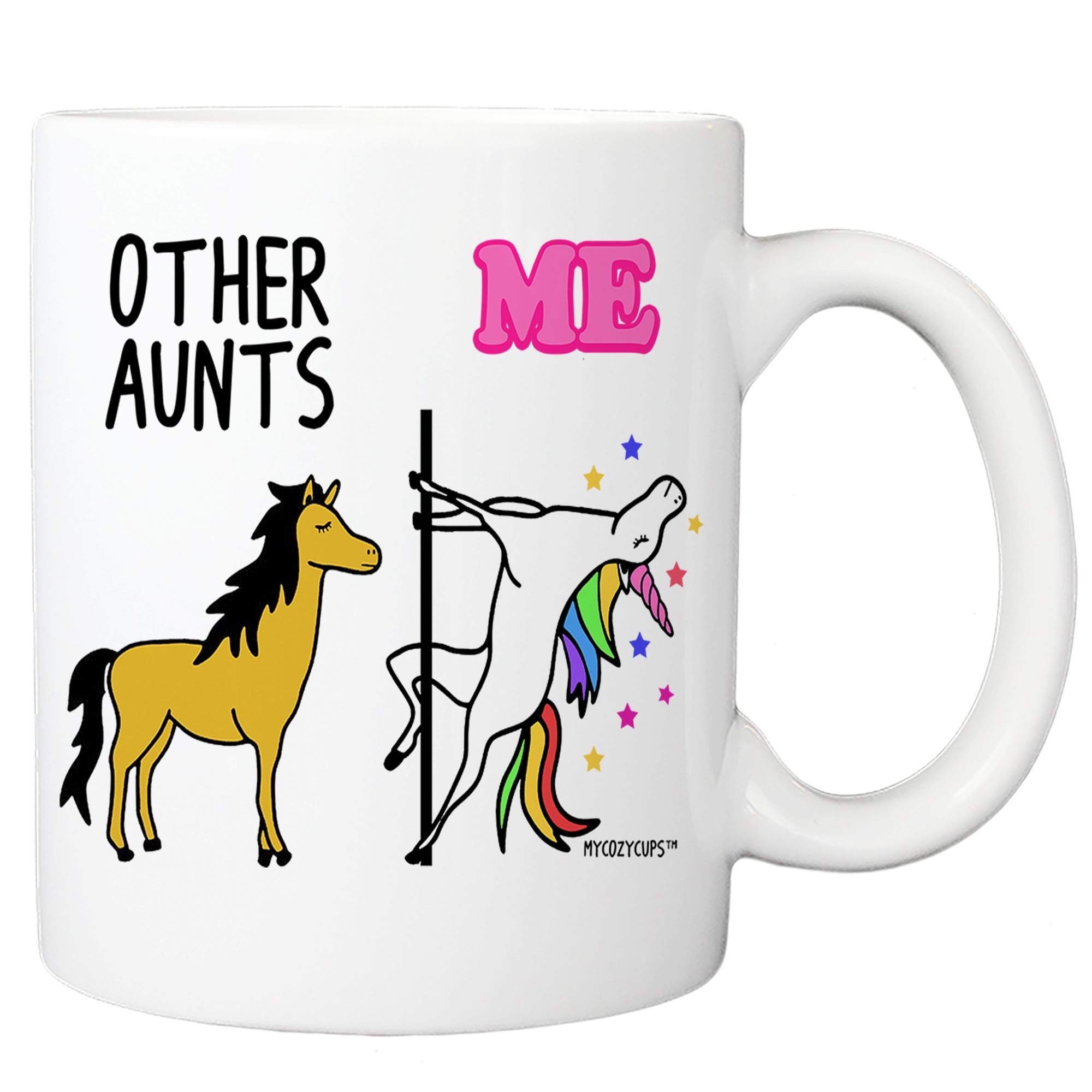 Other Aunts Me Unicorn Coffee Mug - 11oz Cup for Auntie, Sister, Favorite Aunticorn from Niece, Nephew - Birthday, Christmas, Ap