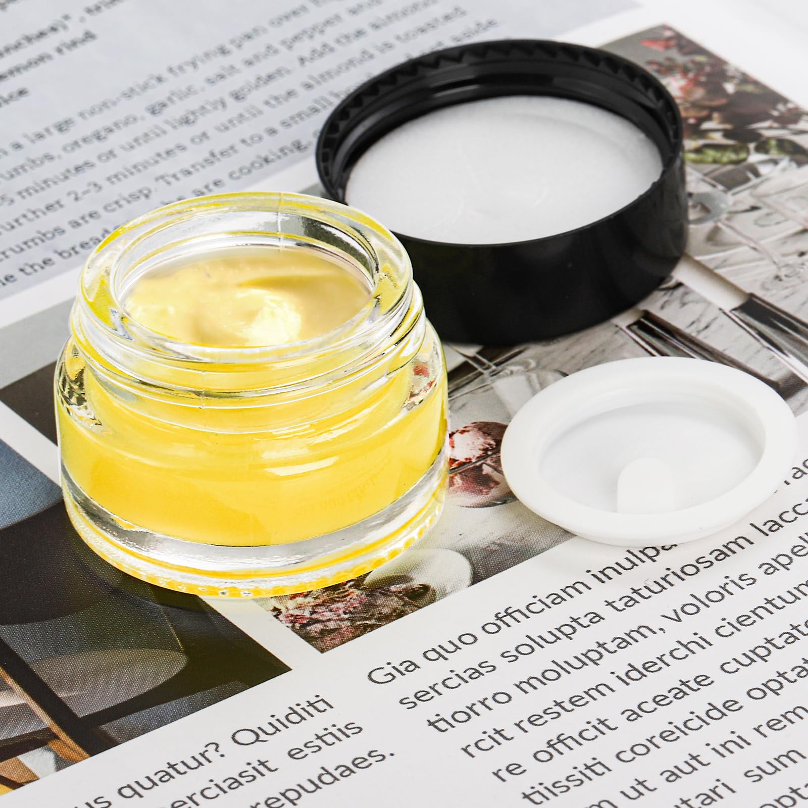 Coloch 90 Pack 5Ml Empty Glass Jars With Black Lid, Clear Airtight Cosmetics Container Bulk Refillable Tiny Sample Jar For Cosme