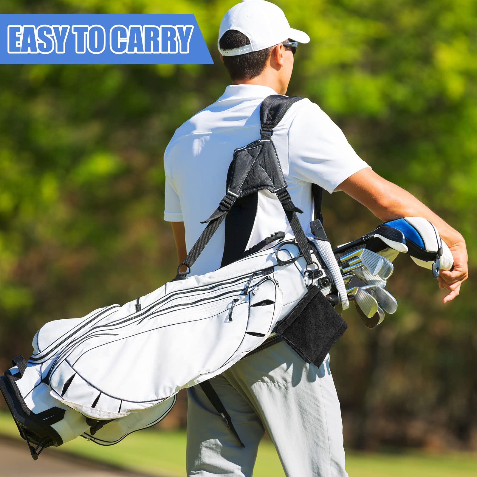 Flutesan Golf Ball Towel 5.5 X 5.5 Inch, Small Golf Pocket Towel With Clip Portable Golf Cleaner Accessories For Men Women(Black