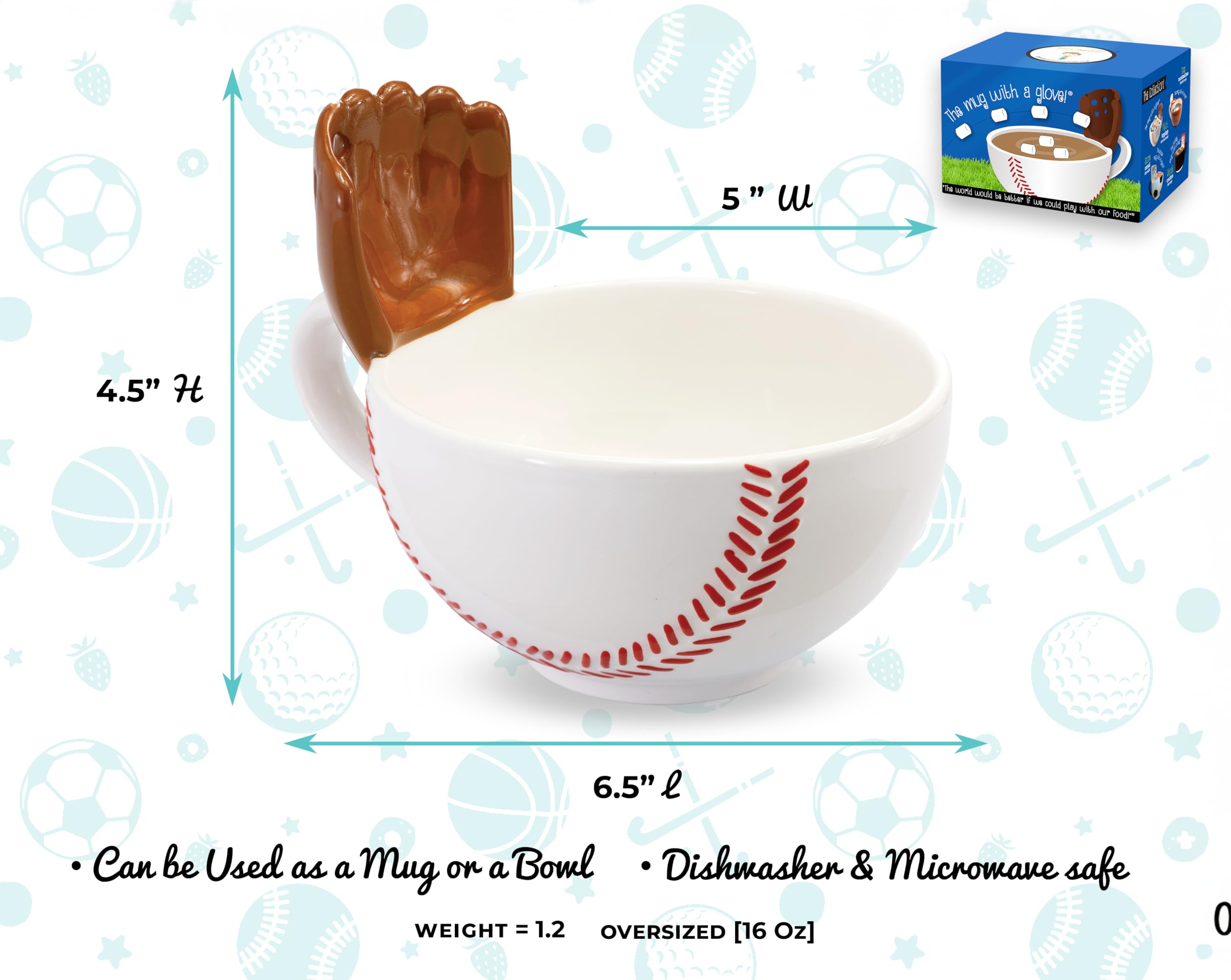 Max'Is Creations The Mug With A Glove, Baseball Mug Coach Gifts Novelty Funny Coffee Mug Kids Christmas Sports Baseball Gifts Fo