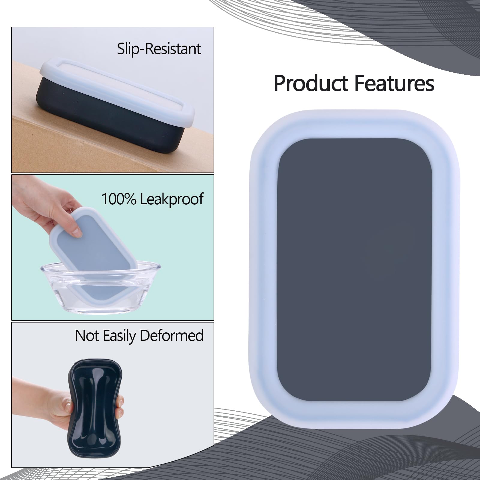 Large Travel Soap Container Leak Proof, Silicone Shampoo Bar Holder, Soap Case With Draining Layer, Slip-Resistant Portable Bar