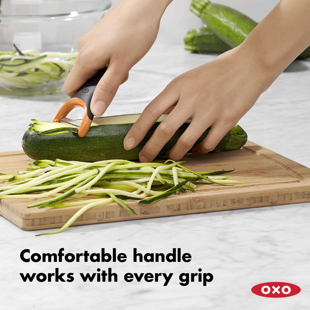 OXO Stainless Steel Y-Peeler, Black, 4.2"W x 8"H, Model 11259100, Good Grips Design