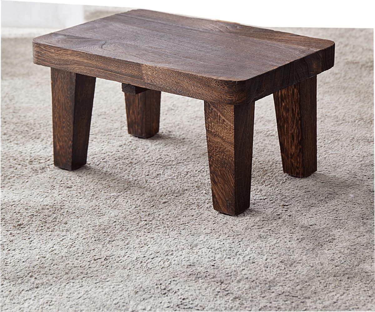 Cartaden Wooden Step Stool With NonSlip Rubber Feet, Small Step Stool For Bedroom, Kitchen And Living Room, Load Capacity Up To