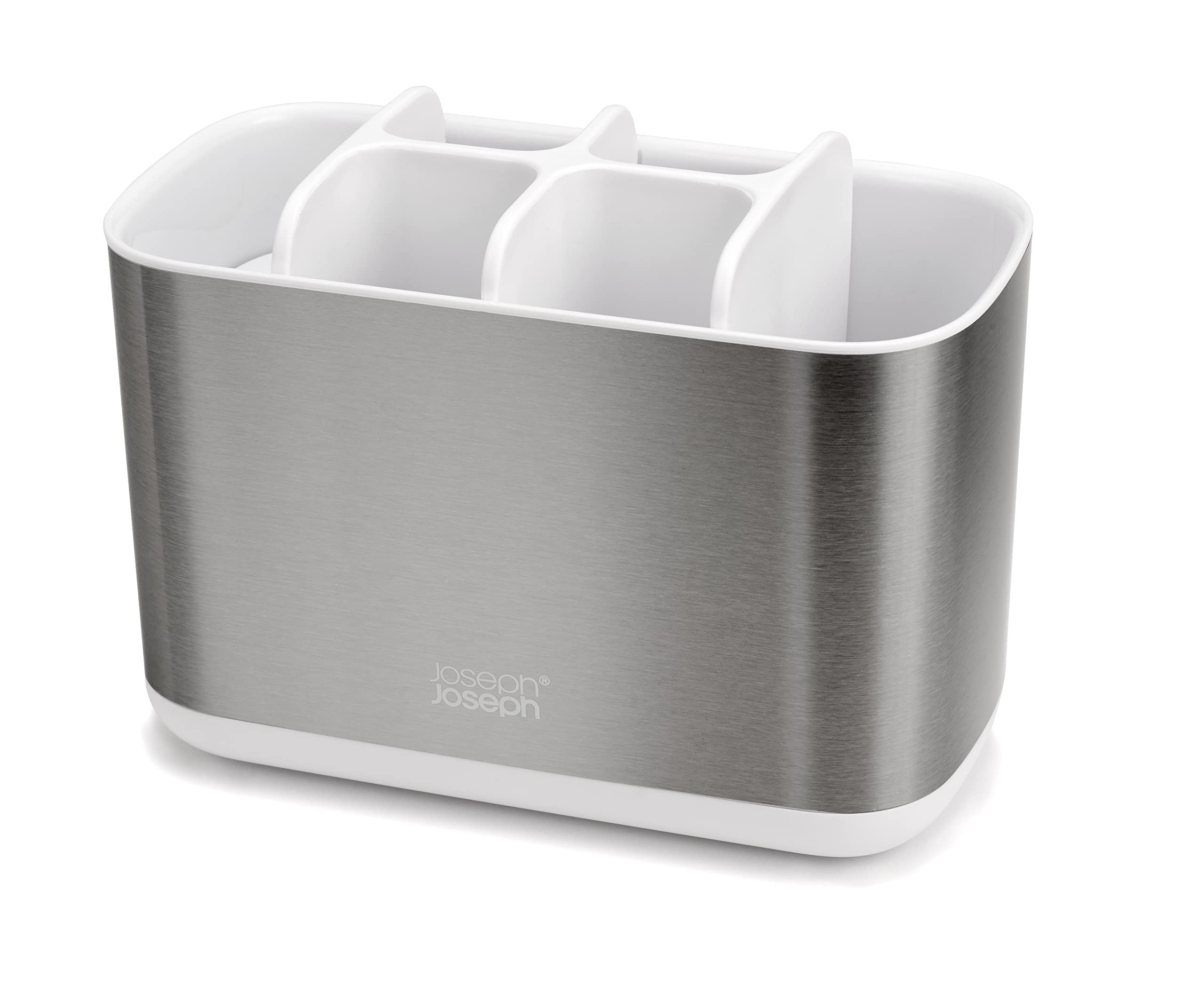 Joseph Joseph Easystore Stainless-Steel Toothbrush Holder Bathroom Storage Organizer Caddy, Large