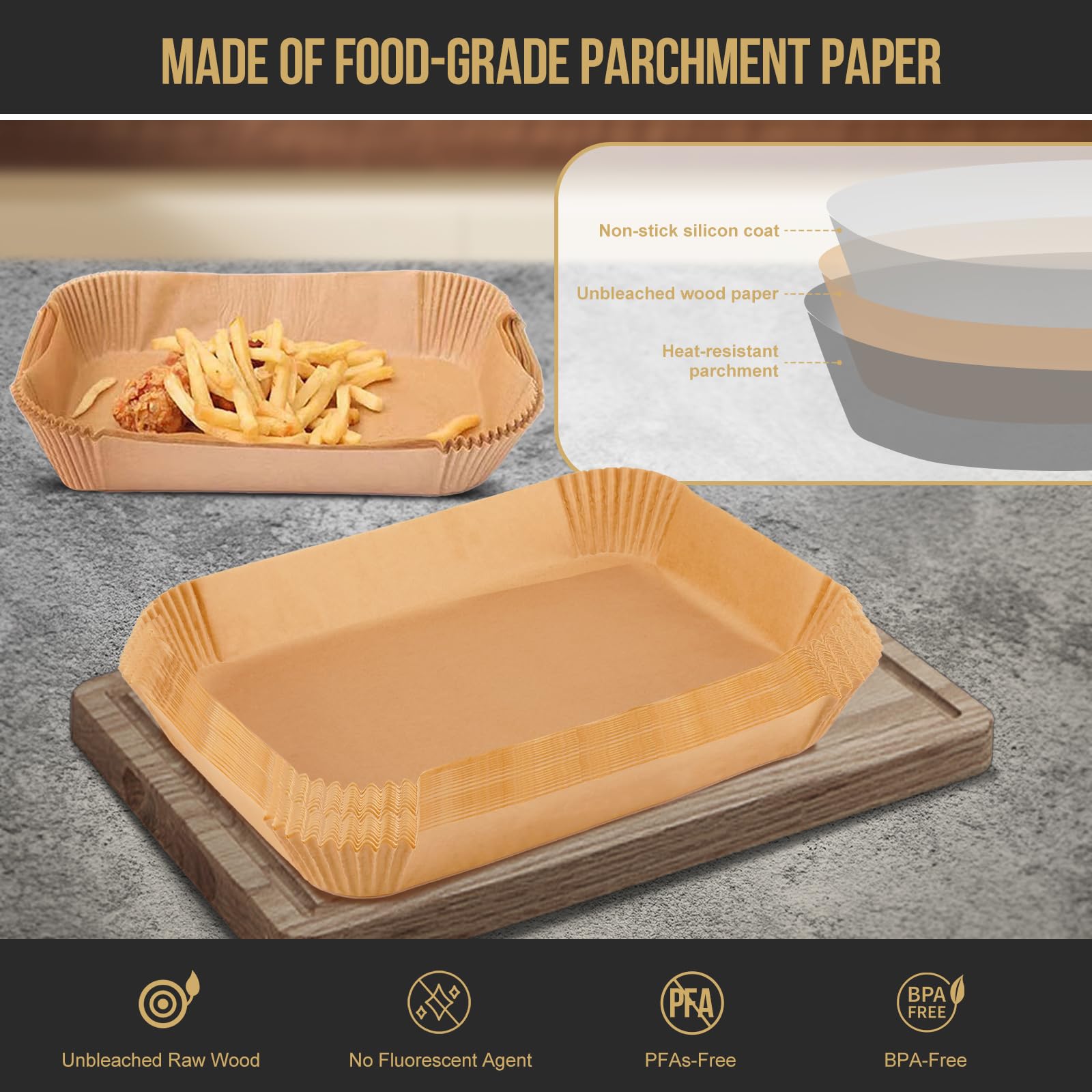 Mmh 150Pcs Air Fryer Liners For Ninja Dz071 7-Qt/Ninja Ad600Co 11-Qt/Instant Versazone 9Qt,100Pcs Small Liners For Divider Baske