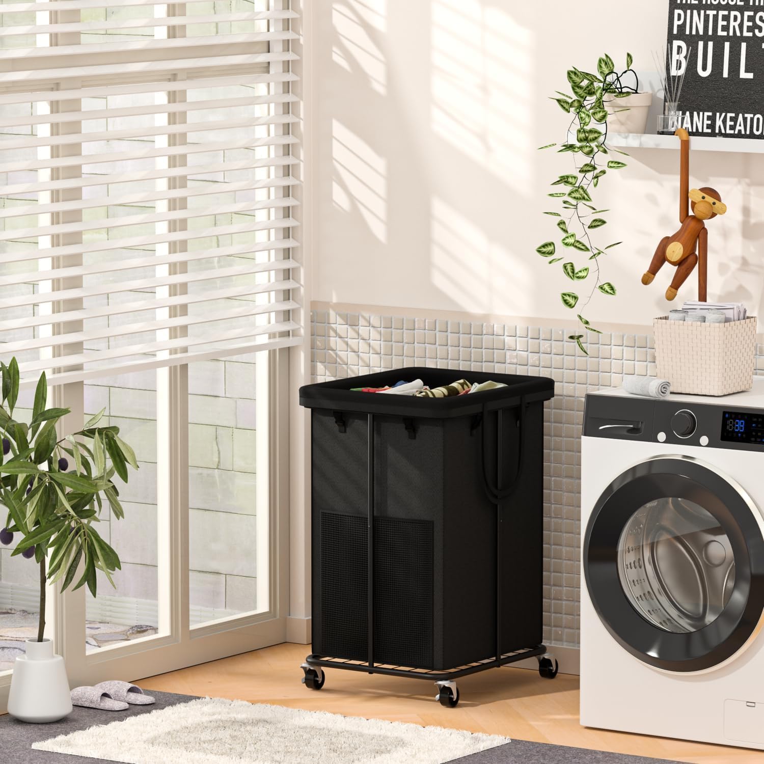 Ykdirect 150L Large Laundry Hampers Basket With Removable Washing Bag, Oxford Fabric Laundry Hamper Clothes Hampers, Metal Frame