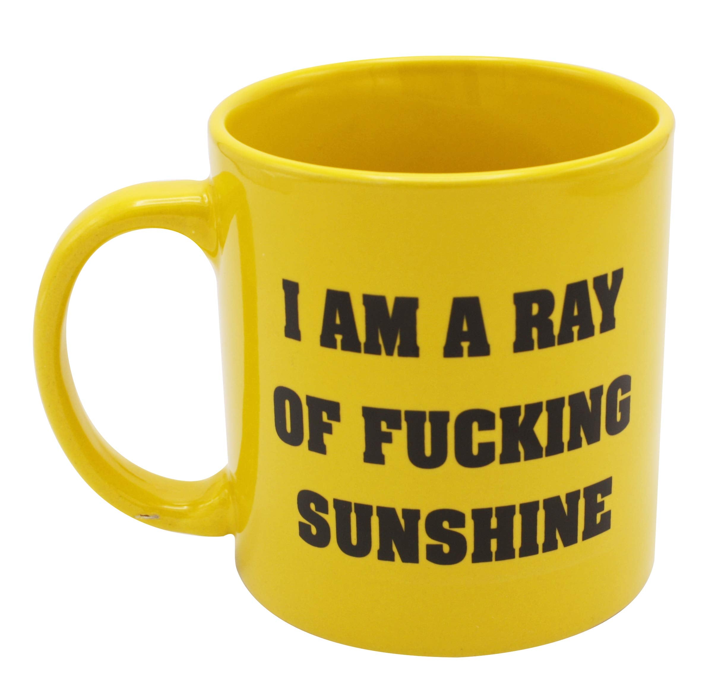 Island Dogs Ray Of Fucking Sunshine Giant Novelty Coffee Mug, 1 Count (Pack Of 1), Yellow