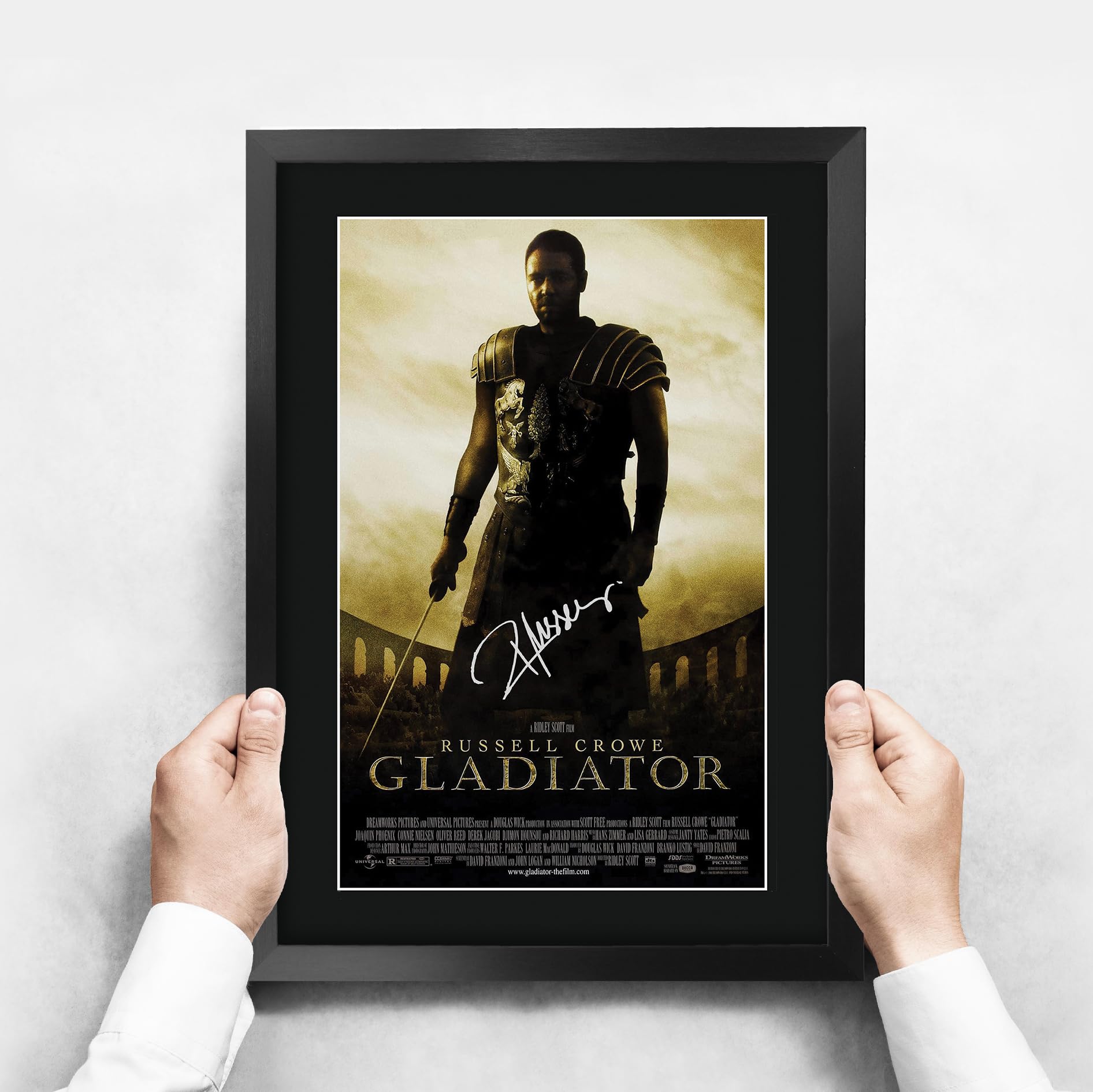 Hwc Trading Gladiator Gifts Printed Poster Signed Autograph Picture For Movie Memorabilia Fans - 16'' X 12'' Framed