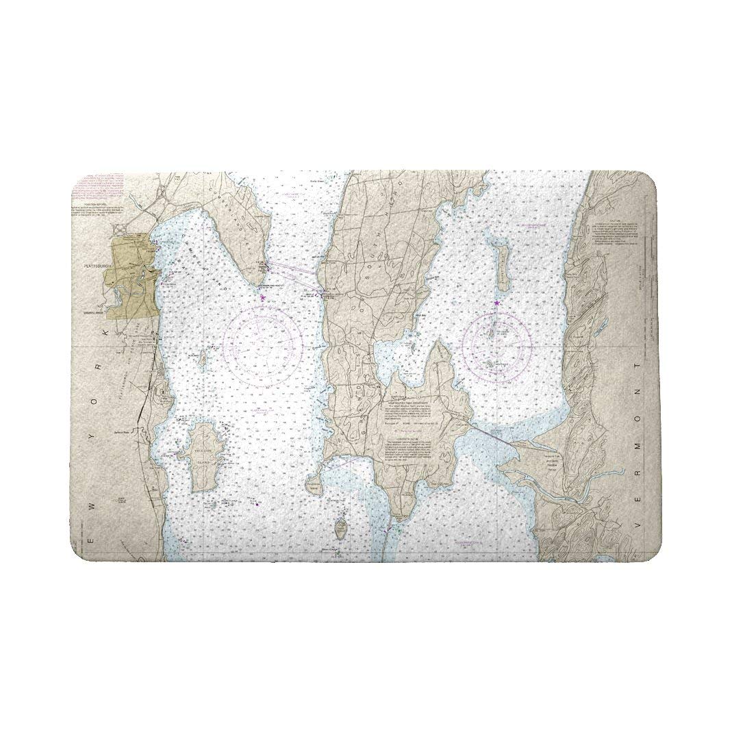 Cumberland Head to Four Brothers Islands, VT Nautical Map Door Mat 18x26