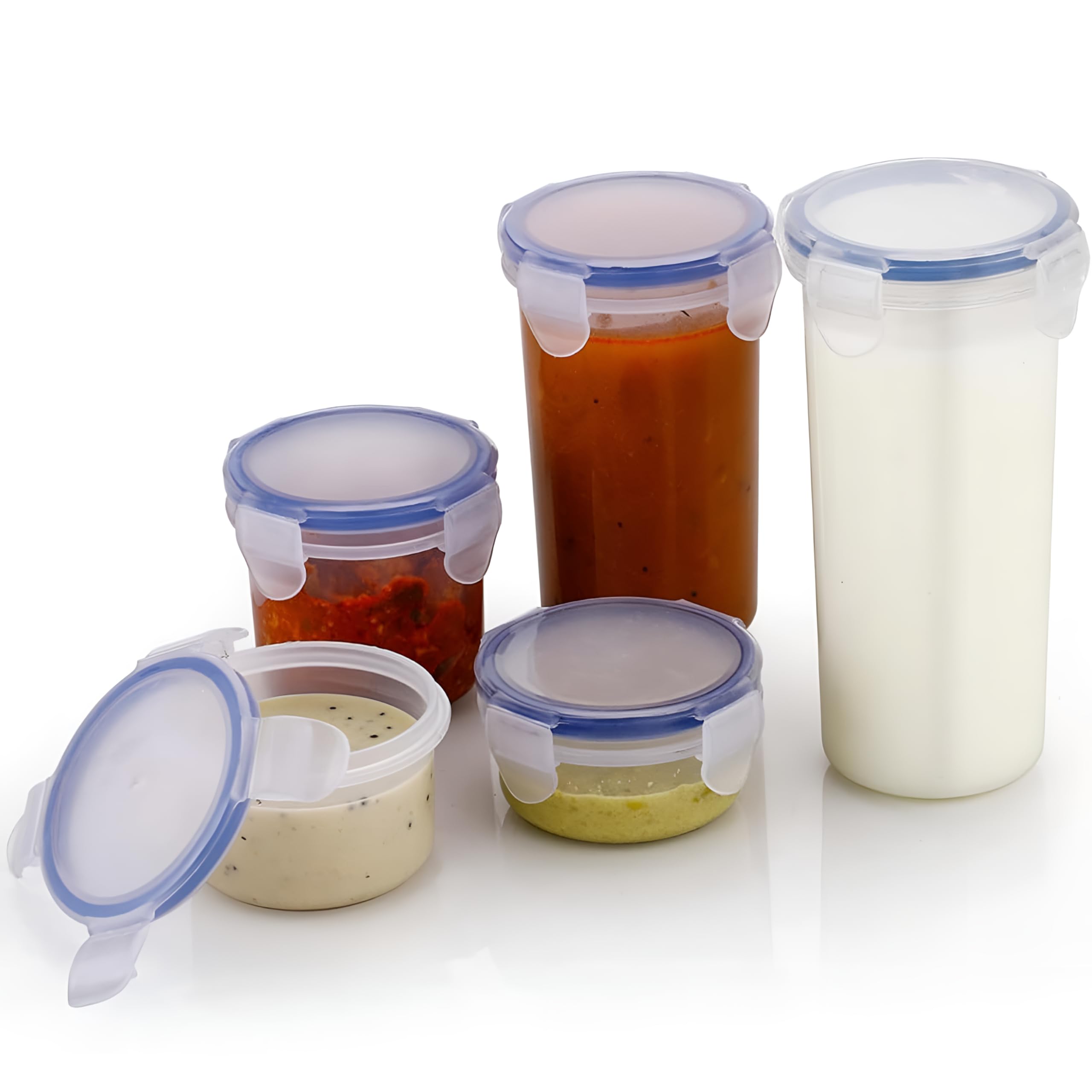Oblivion Round Airtight Liquid Storage Containers, LeakProof, Stackable, And Versatile Kitchen Organizers With Clear Lids For P