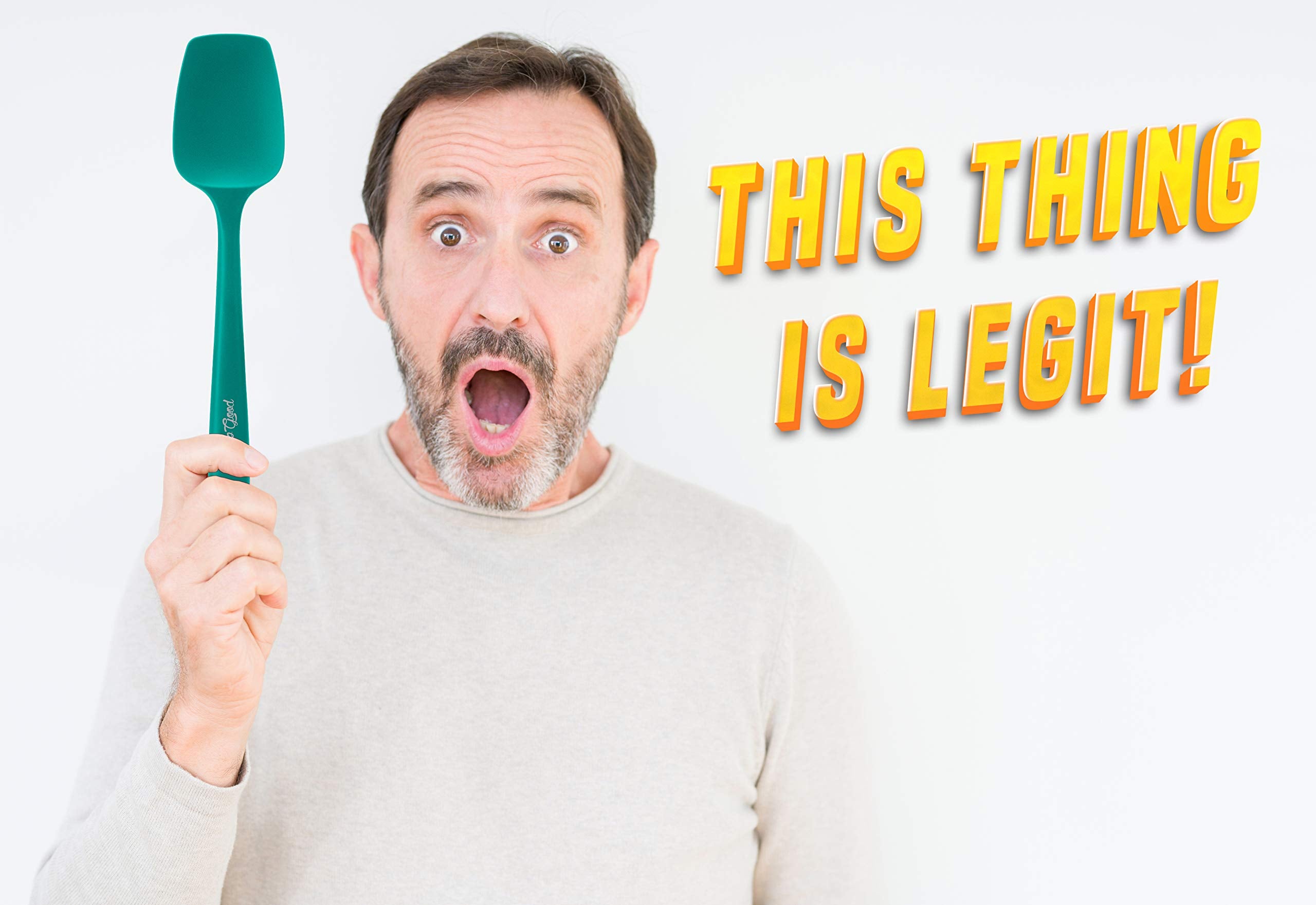 Silicone Spoon Spatula - 600F Heat-Resistant Non-Stick Rubber Spoonula | Use As Silicone Kitchen Scraper Utensil - Baking And Co