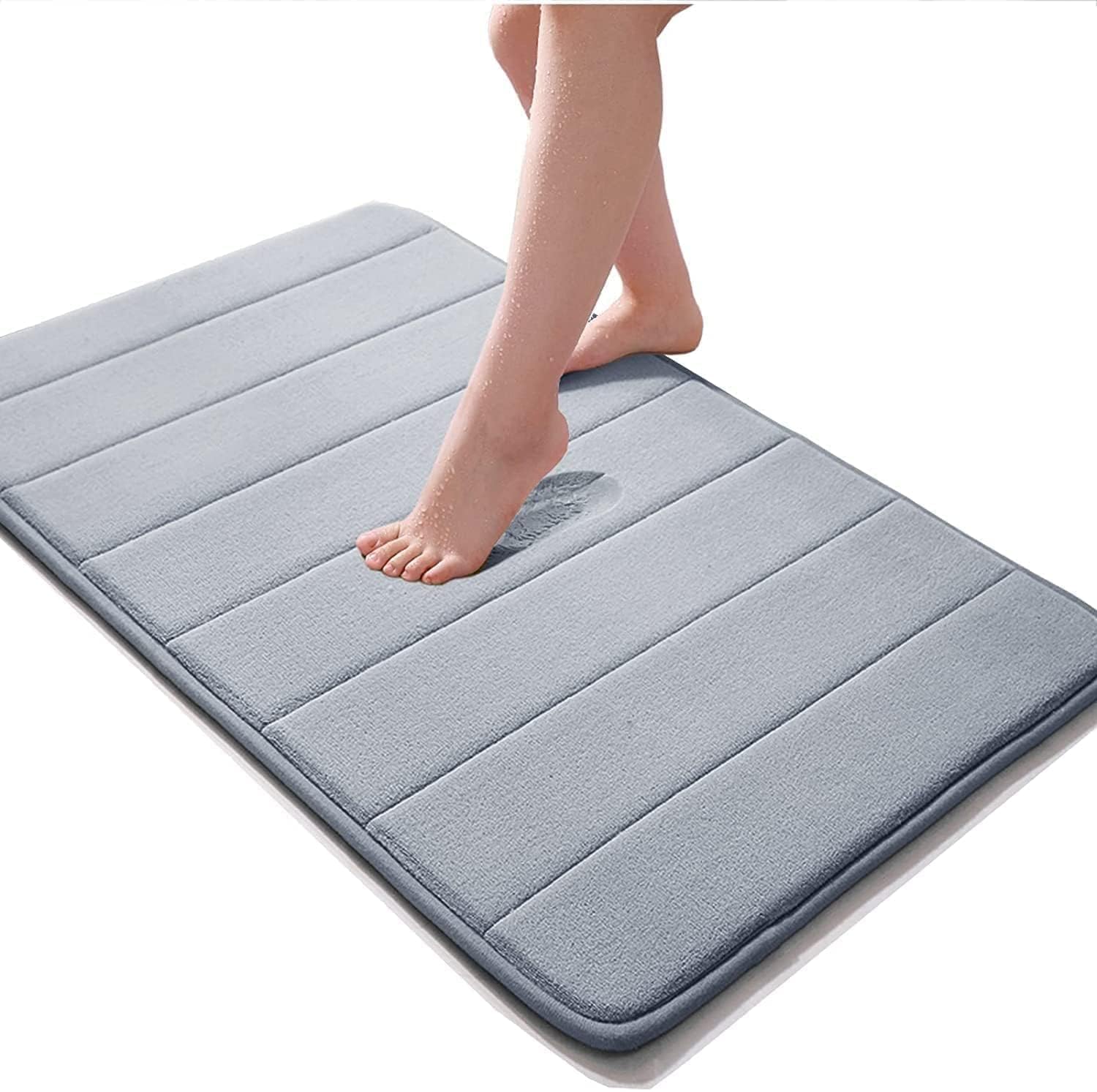 LITCOVE Memory Foam Bath Mat (50X80 cm) Water Absorbent mats for Bathroom Kitchen, After Shower, Soft and Comfortable Washable D