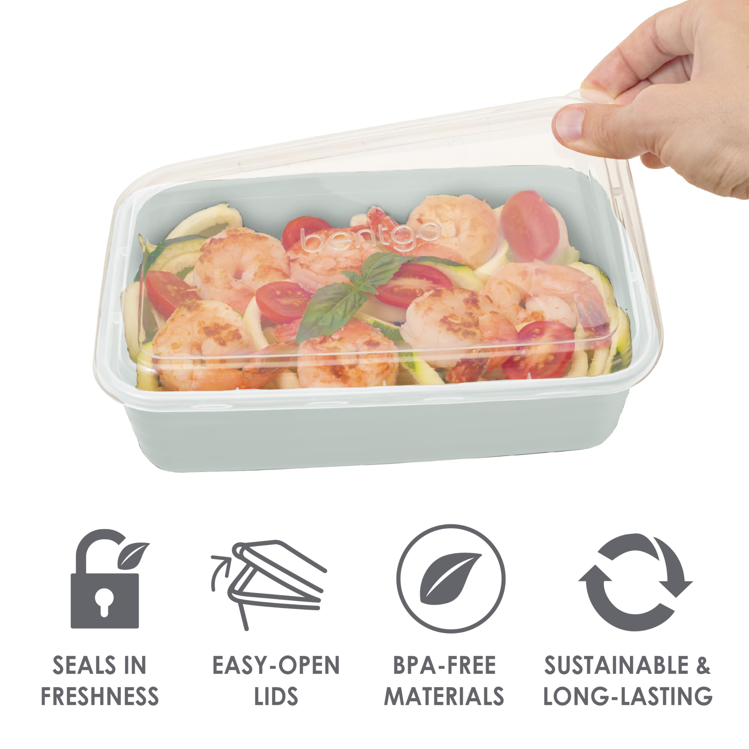 Bentgo Prep 60-Piece Meal Prep Kit - Reusable Food Containers 1-Compartment, 2-Compartment, & 3-Compartments For Healthy Eating