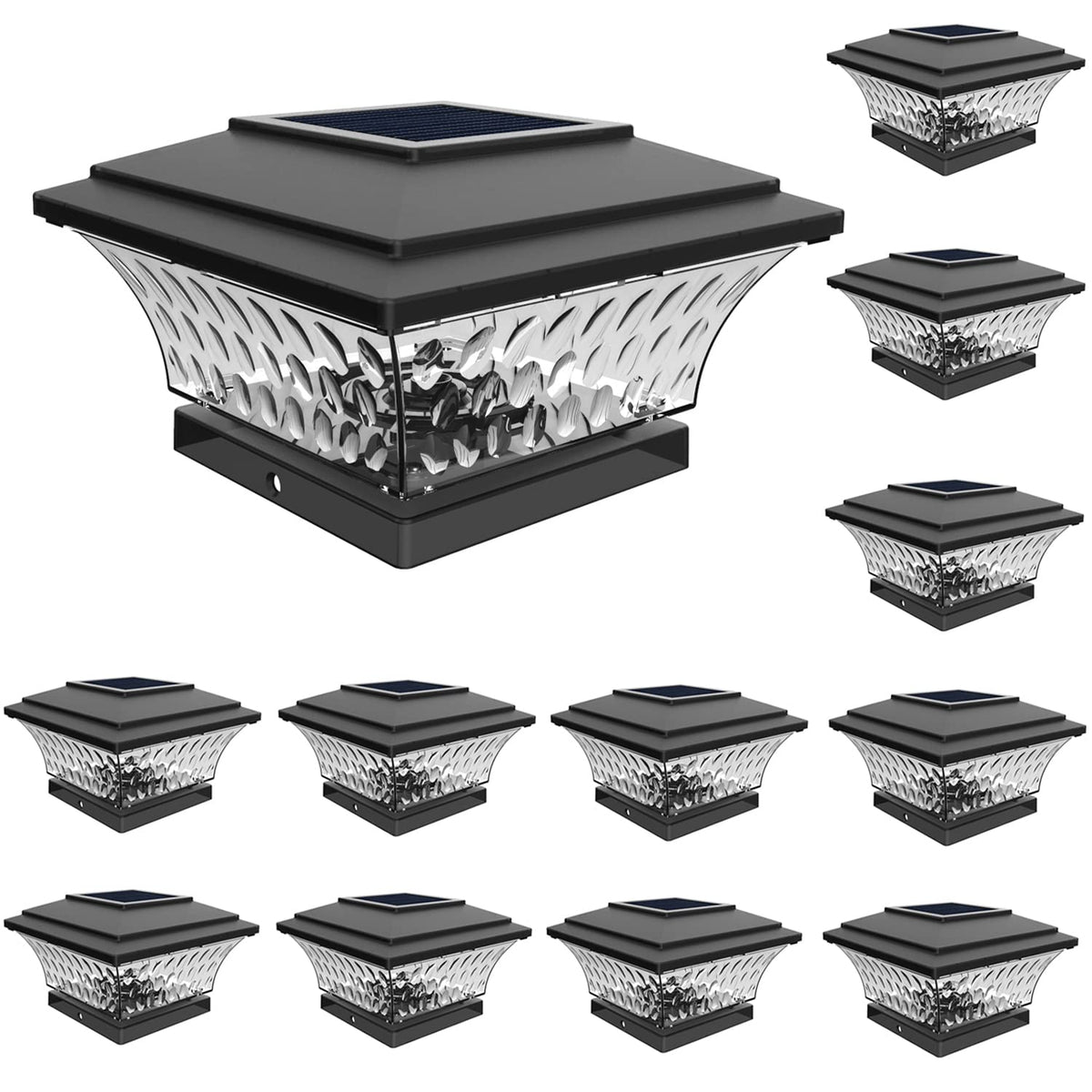 Huyieno Solar Post Cap Lights Outdoor Led Lighting Deck Fence Cap Light Two Light Modes Warm Whitebright White Suitable For 4X4