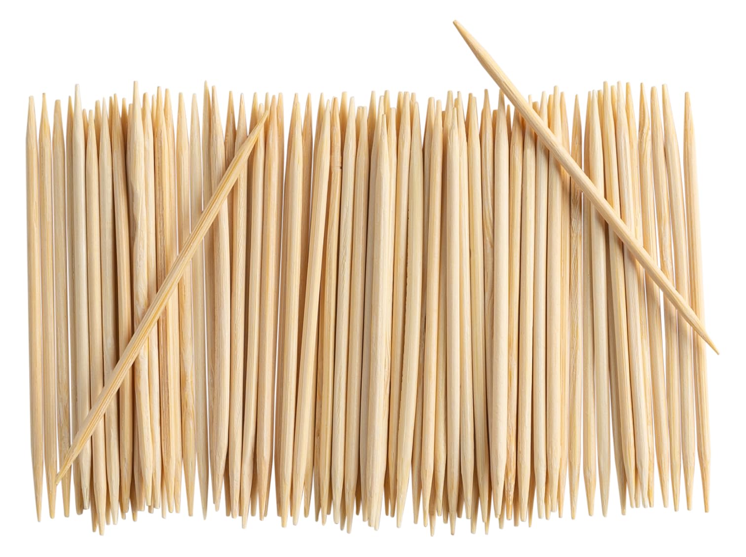 GUSTO [2000 Count] Bamboo Wooden Toothpicks - Wood Round Double-Points Teeth Tooth Picks - (Fomerly Comfy Package)