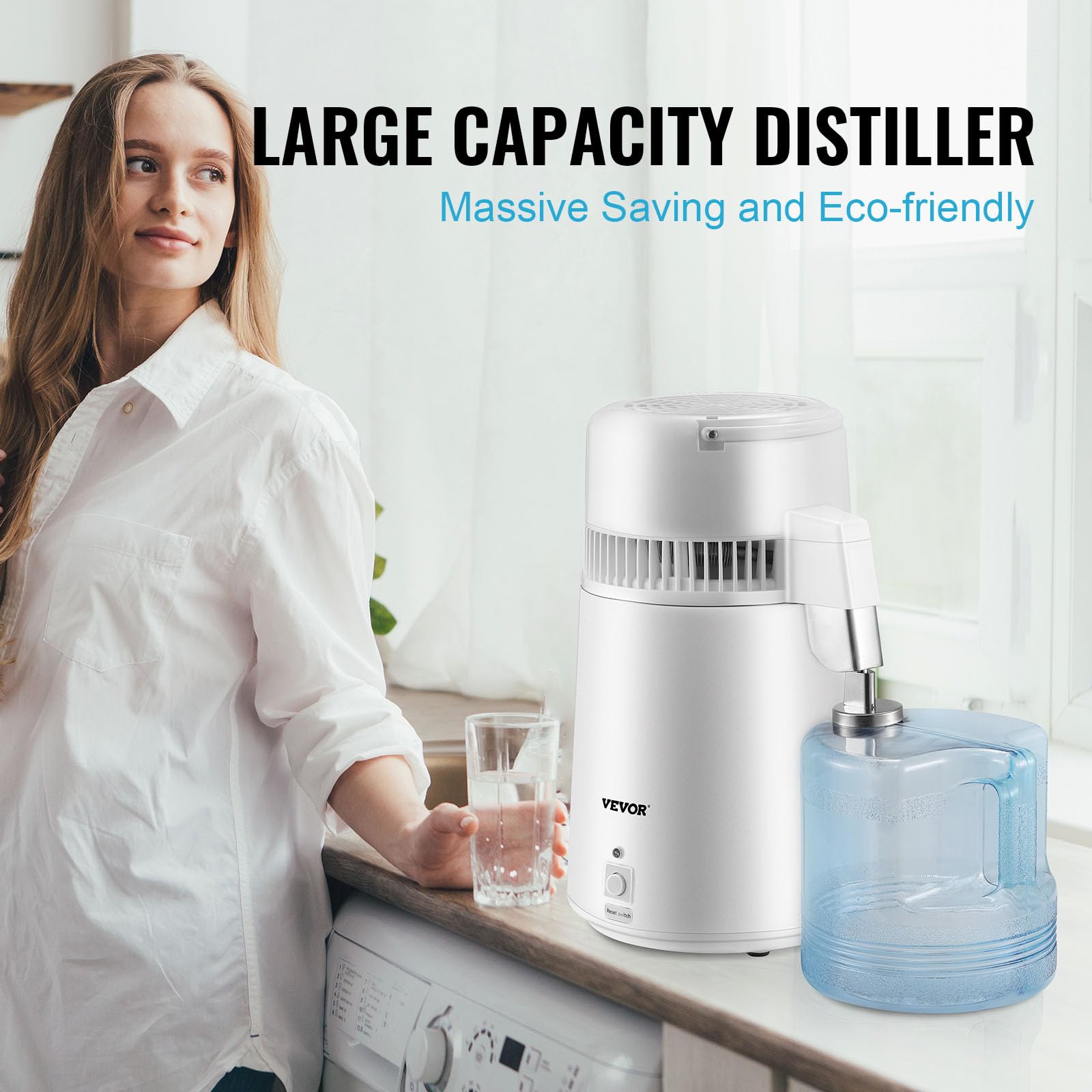 Vevor Water Distiller, 1.1 Gal Distilled Water Machine, 750W Pure Water Distilling W/Bpa Free Plastic Container, Water Distillat