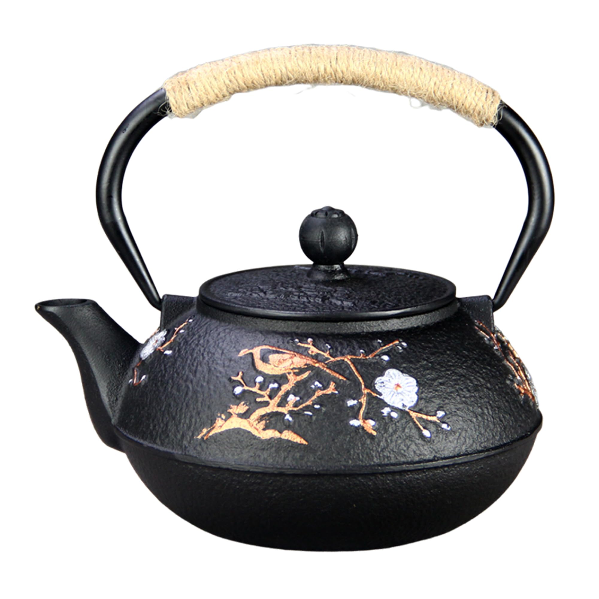 Cast Iron Teapot SECHUDO Teapot for Stovetop Safe Coated with Enameled Interior,Japanese Beautiful Tea Kettle with Stainless Ste