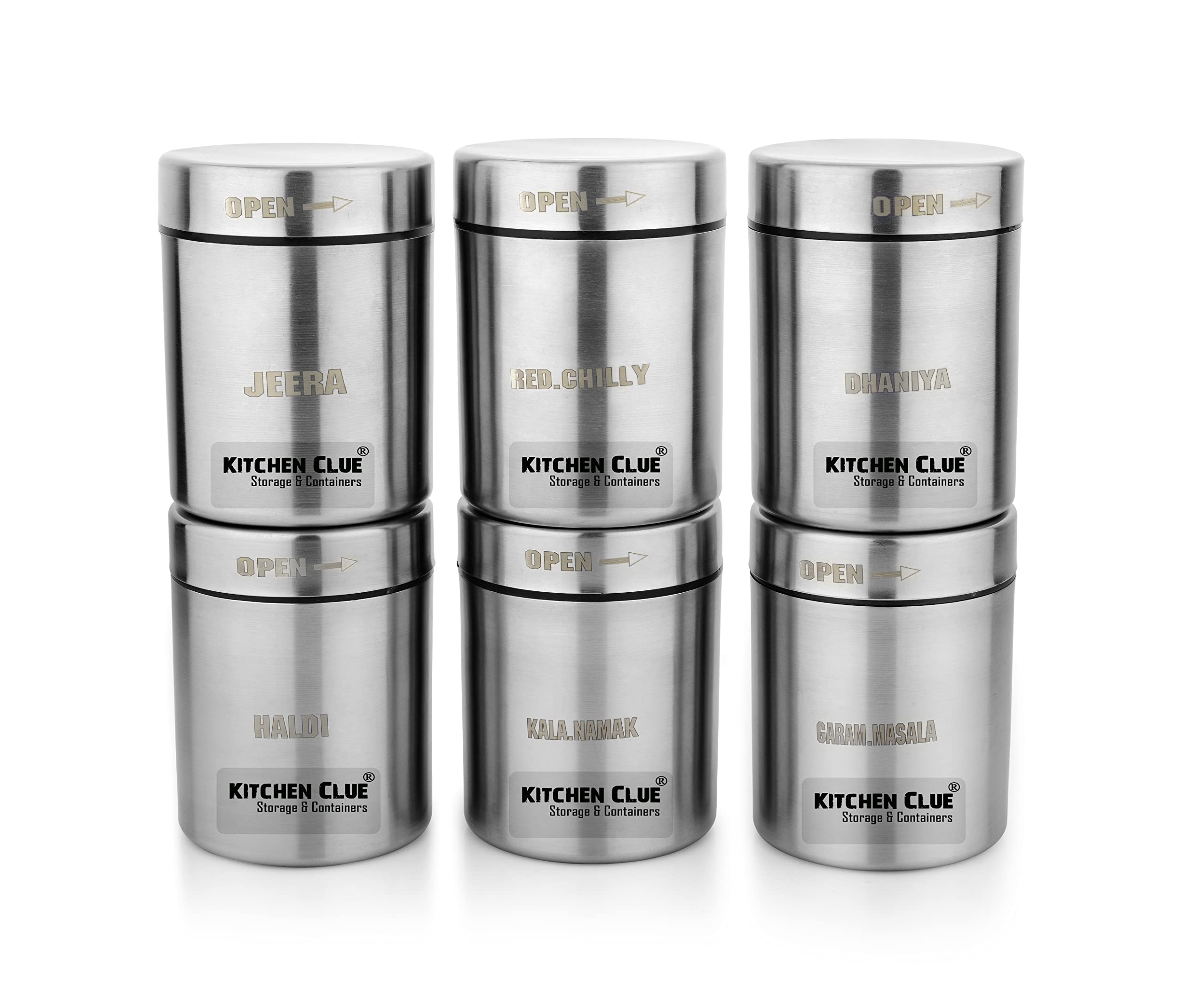 Kitchen Clue Stainless Steel Kitchen Containers For Spices, Dry Fruits, Masala I Steel Spices Jars & Containers I Steel Masala D