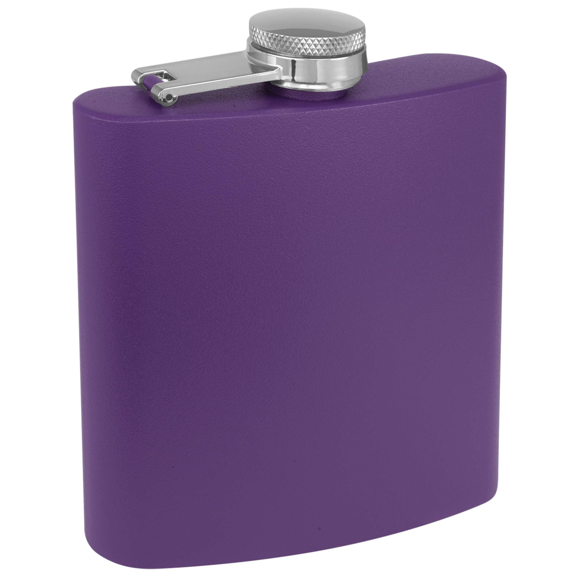 Clear Water Home Goods - 6 Oz Powder Coated Stainless Steel Hip Flask - Wedding Party - Groomsman - Bridesmaid (Matte Purple, 10