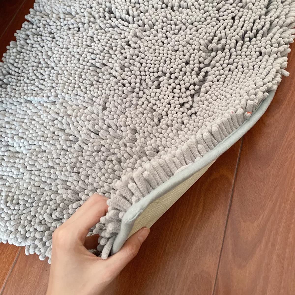 Gray Bathroom Rugs Non Slip 3 Piece Bathroom Rug Set Ultra Soft Bath Rug Absorbent Shaggy Bath Mat Set Perfect Plush Bathroom Mats Sets with U-Shaped Toilet Mat Bathroom Accessories living Rugs