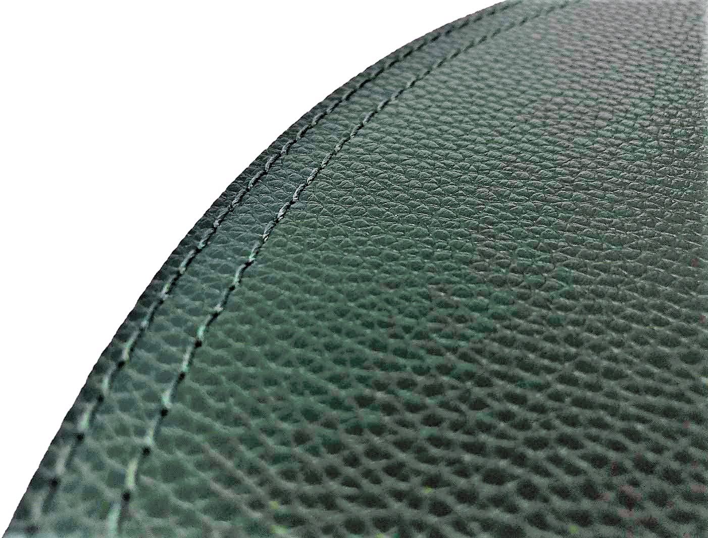 Set Of 6 Faux Leather Round Placemats And Coasters, Disko Table Mats And Drink Spills Coasters, Easy To Clean, Double Stitched F
