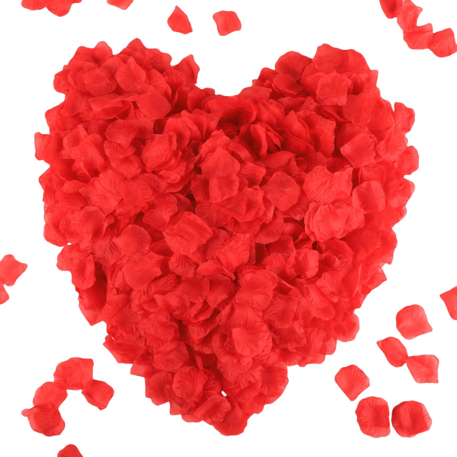 CODE FLORIST 1500 PCS Red Silk Rose Petals for Valentines Day,Romantic Night,Wedding,Proposal Anniversary Flower Decorations(Se