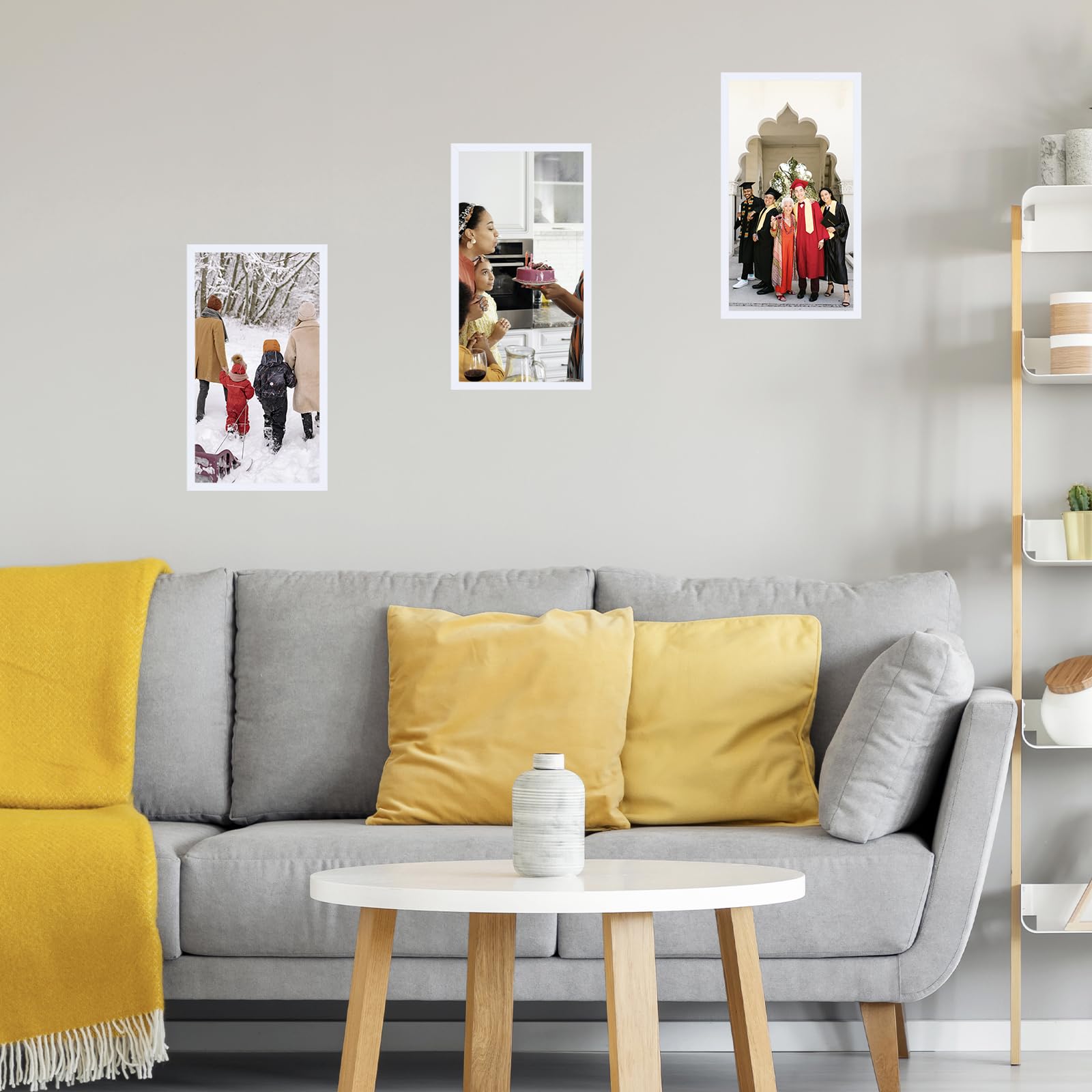 JCJMY 9x16 Picture Frame White for Wall Hanging, Wall Mounting Horizontally or Vertically, 9 x 16 Wall Gallery Poster Photo Fram