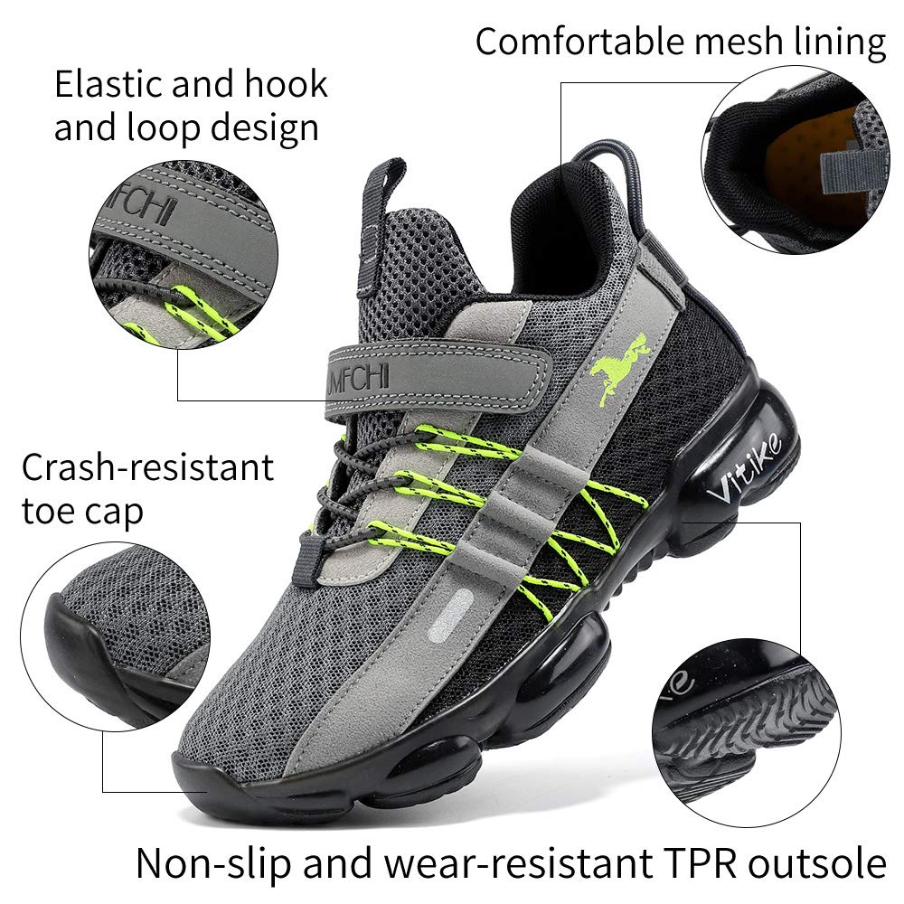 Jmfchi Boys Girls Kids Sneakers Knitted Mesh Sports Shoes Breathable Lightweight Running Shoes For Kids Fashion Athletic Casual