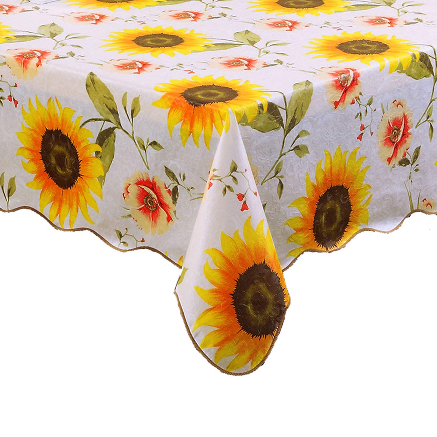 Plentifulhome Waterproof Sunflower Tablecloth Rectangle Manteles De Girasoles Yellow Vinyl Table Cloth Fabric Cover Floral For K