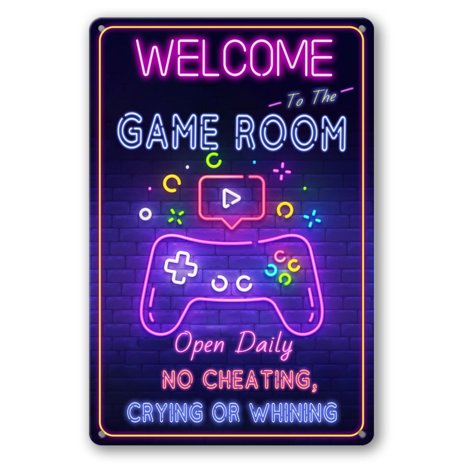 Gaming Room Wall Decor Gaming Room Metal Tin Sign Welcome To The Game Room Signs Gamer Room Decor For Boys Bedroom Accessories G