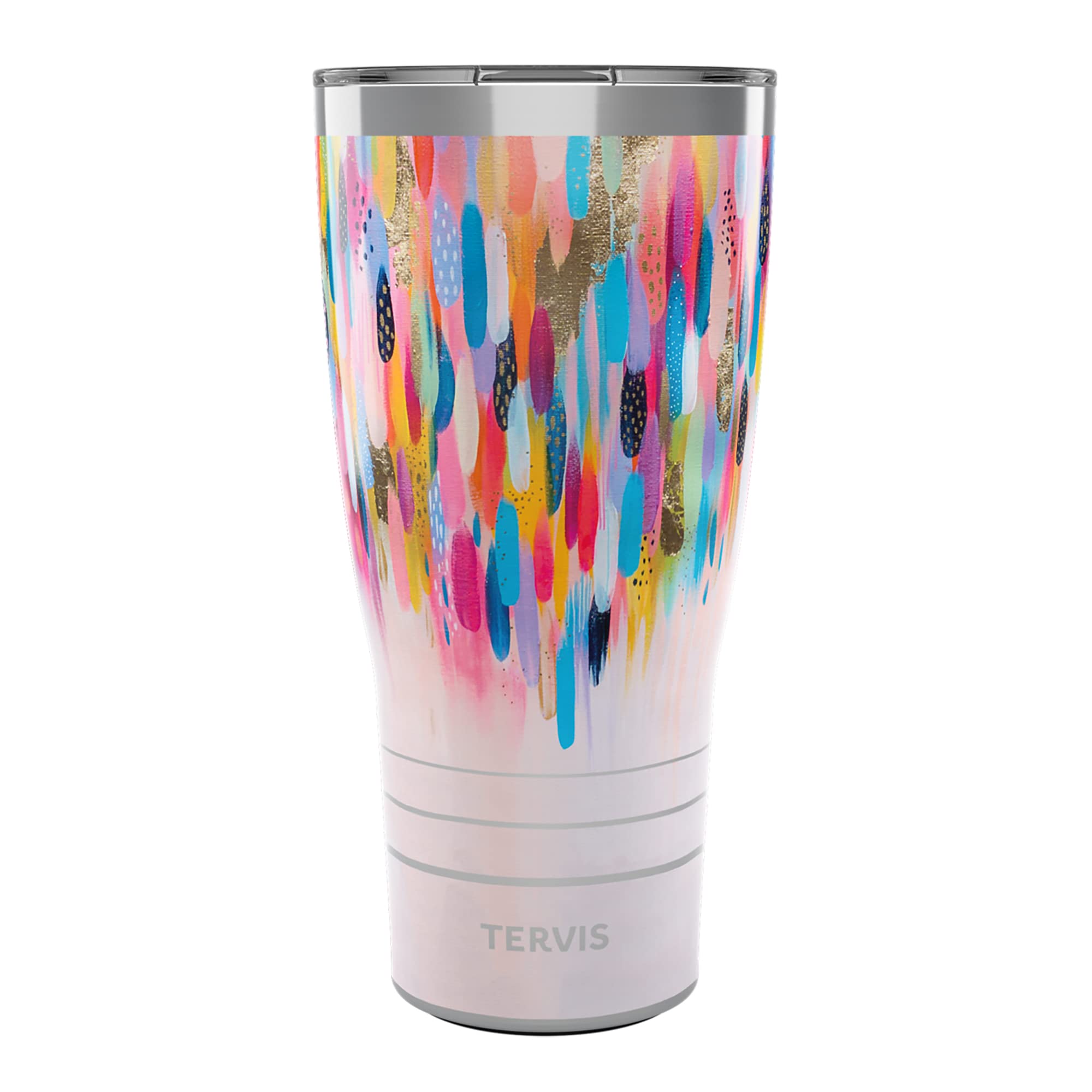 Tervis Traveler EttaVee Be Liquid Prism Triple Walled Insulated Tumbler Travel Cup Keeps Drinks Cold & Hot, 30oz, Stainless Stee