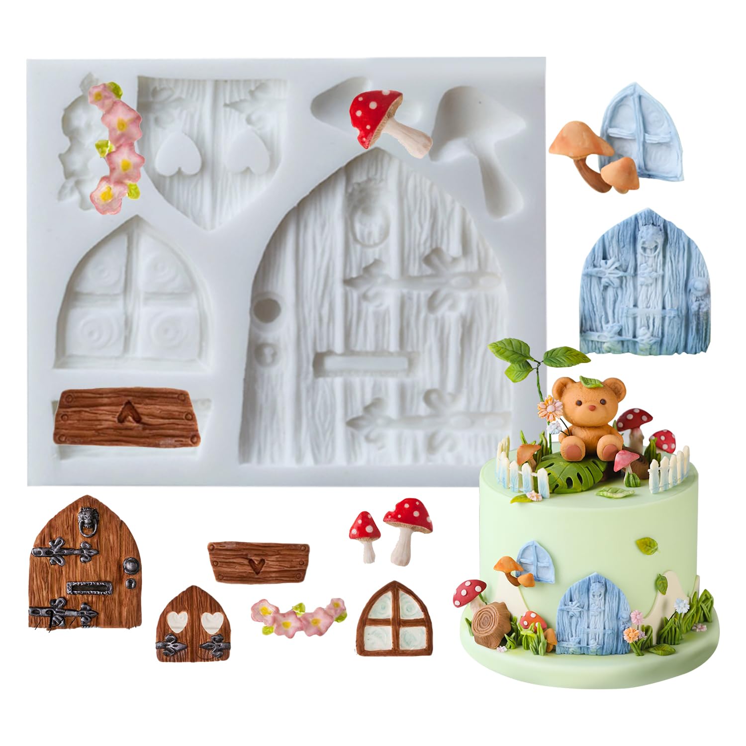 Sk 3D Fairy House Christmas Silicone Fondant Mold Cake Decorating Pastry Gumpaste Tool