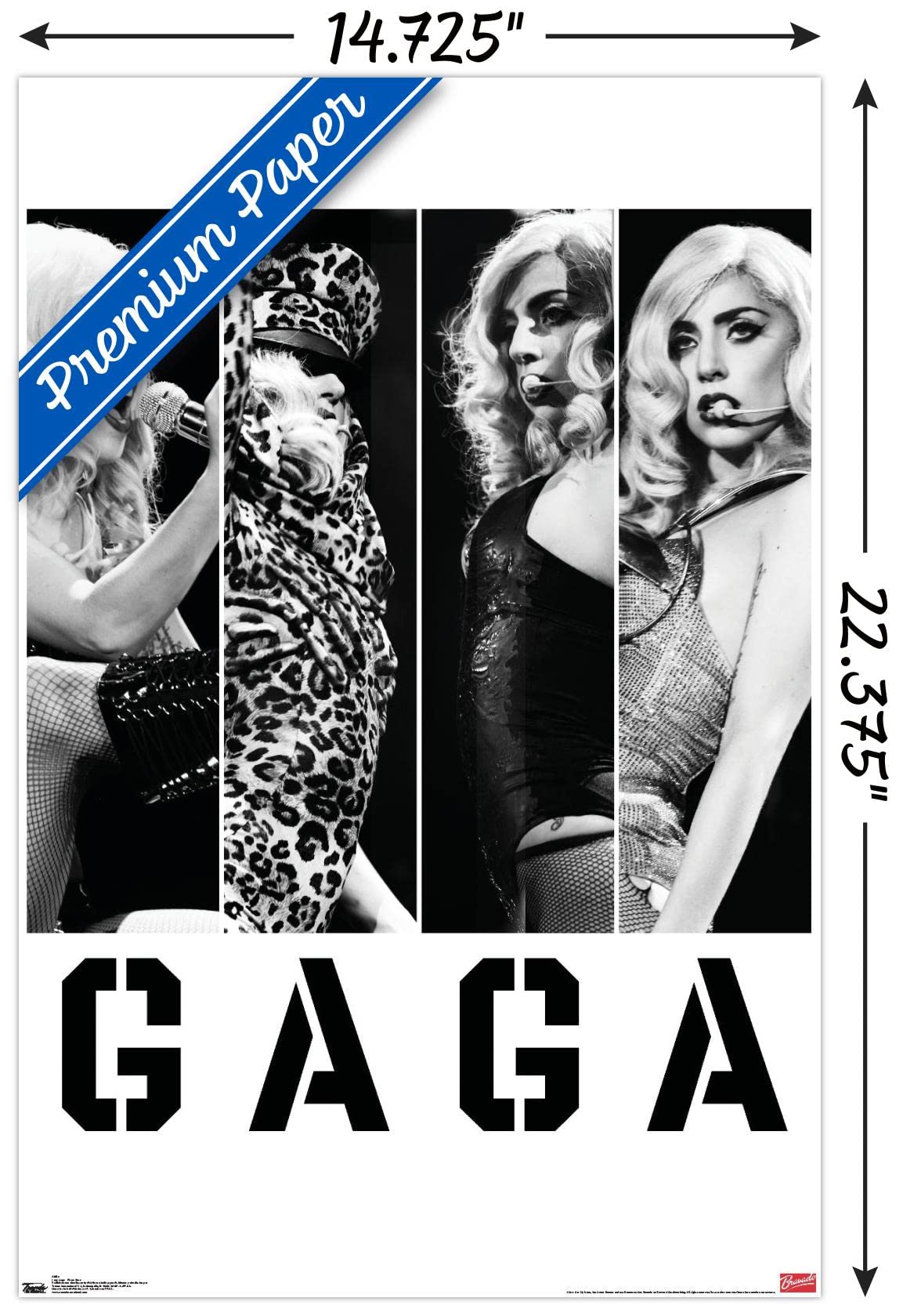 Trends International Lady Gaga - Photo Bars Wall Poster, 14.725'' X 22.375'', Premium Unframed Version