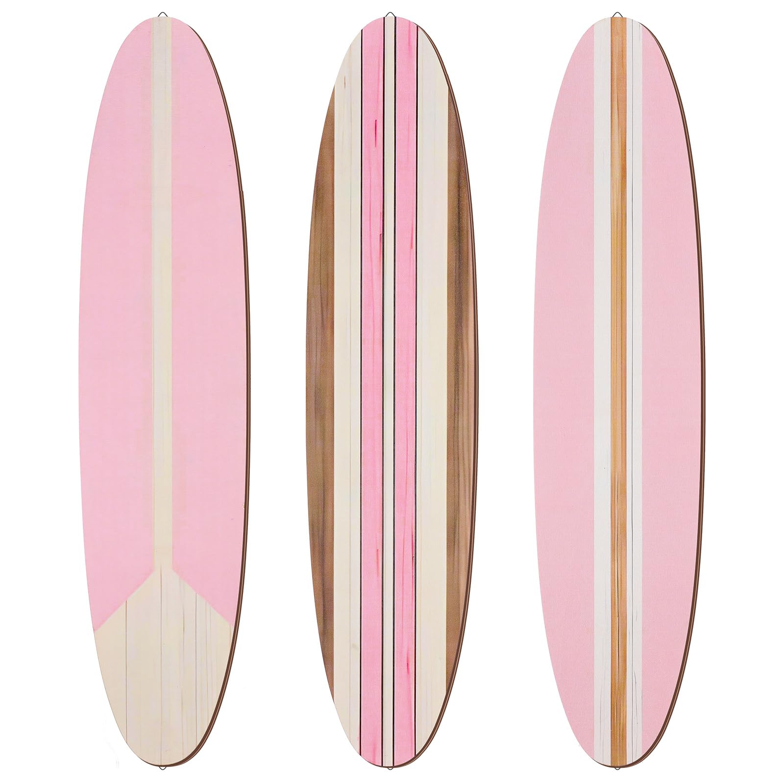 Gerrii 3 Pieces Surfboard Wall Decor 23.6 x 5.4 Preppy Beach Room Decor Aesthetic Large Wooden Cute Beachy Tropical Wall Art for