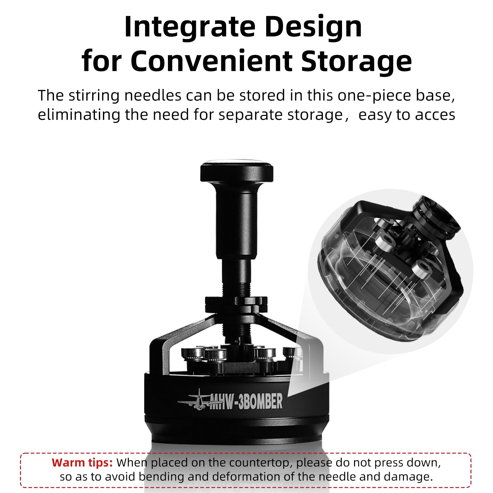 Mhw-3Bomber Wdt Tool Espresso 58Mm, 14 X 0.25Mm Coffee Stirrer Distributor, Adjustable Depth Espresso Needle Distributor, Yu Ser