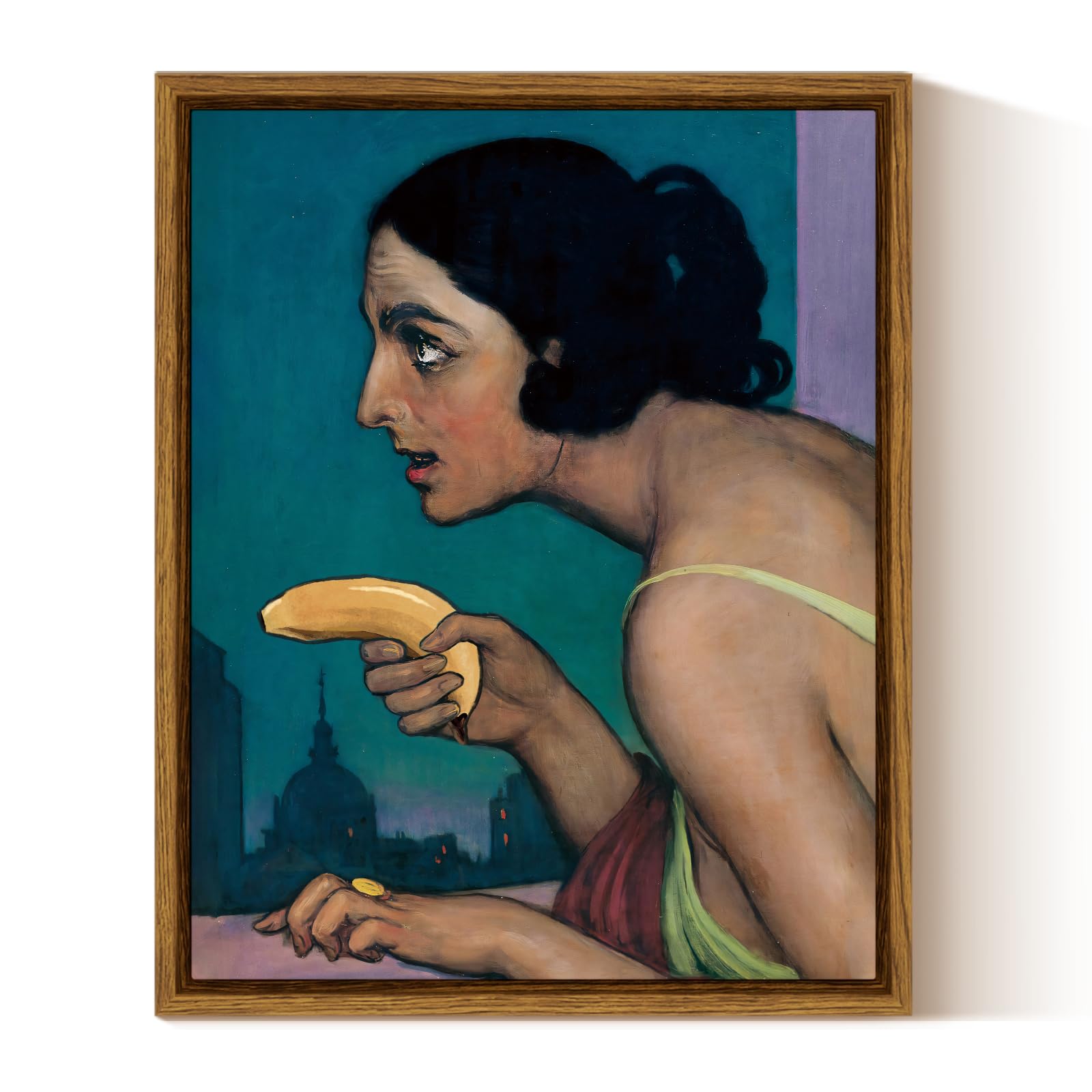 Insimsea Framed Canvas Wall Art Playful Shooting Girl Bathroom Decor Funny Wall Pictures Prints For Bedroom Esthetic Hippie Nurs