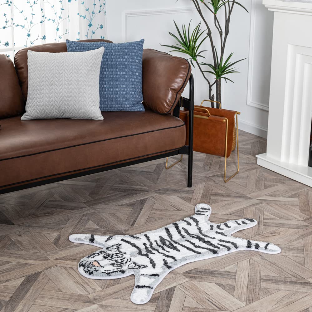 Tiger Shaped Bathroom Rug Animals Bath Mat Rug Non-Slip Bathroom Door Mat For Bedroom Bathroom Kitchen Cartoon Rug For Bathroom