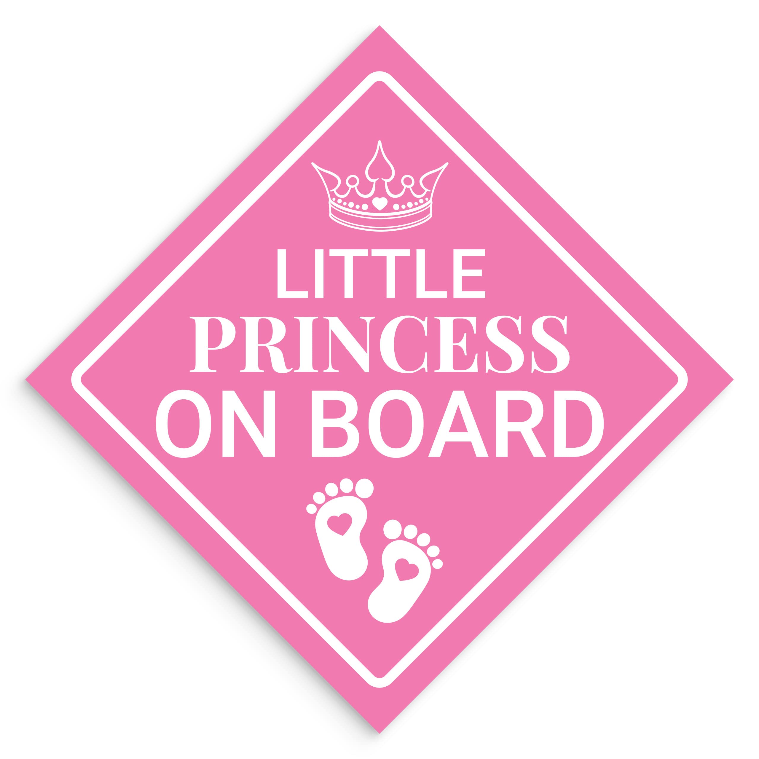 Super Cute, Elegant 4.5In Princess On Board Sticker 1Pk. Bright Pink Diamond Newborn Caution Car Bumper Decals. Premium Vinyl Ba
