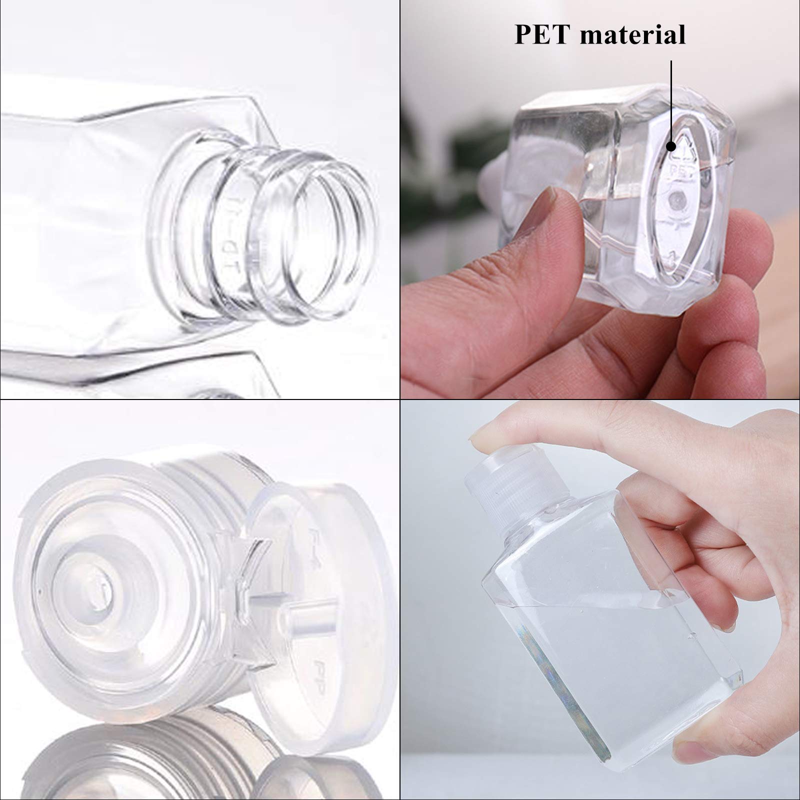 Vankcp 50 Pieces Empty Bottles With Flip Cap, 2 Oz Portable Travel Bottle Refillable Cosmetic Bottle Clear Reusable Travel Bottl