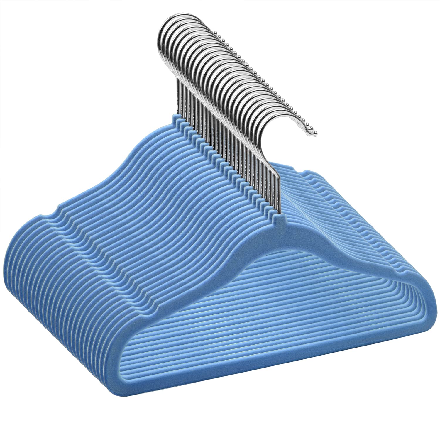 Goodtou Velvet Baby Hangers Kids Hangers For Closet Infant Childrens Hangers Kids Clothes Hanger - Blue