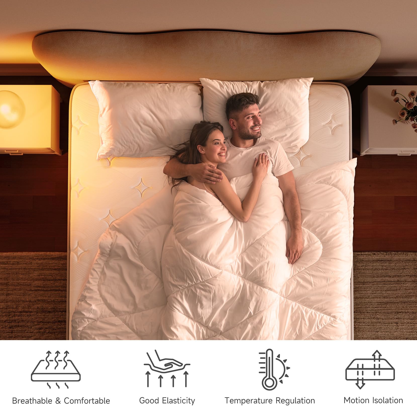 Yaak Twin Mattress 10 Inch, Hybrid Mattress In A Box Twin Size, Individual Pocket Spring Single Bed Mattress With Breathable Mem